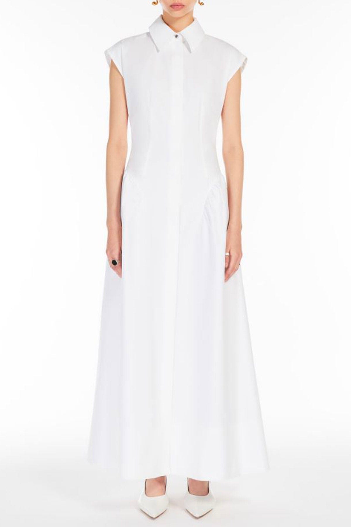 MAXMARA&#39;S BRANDS ABITO  Abito bianco in cotone donna Sportmax Fabiana