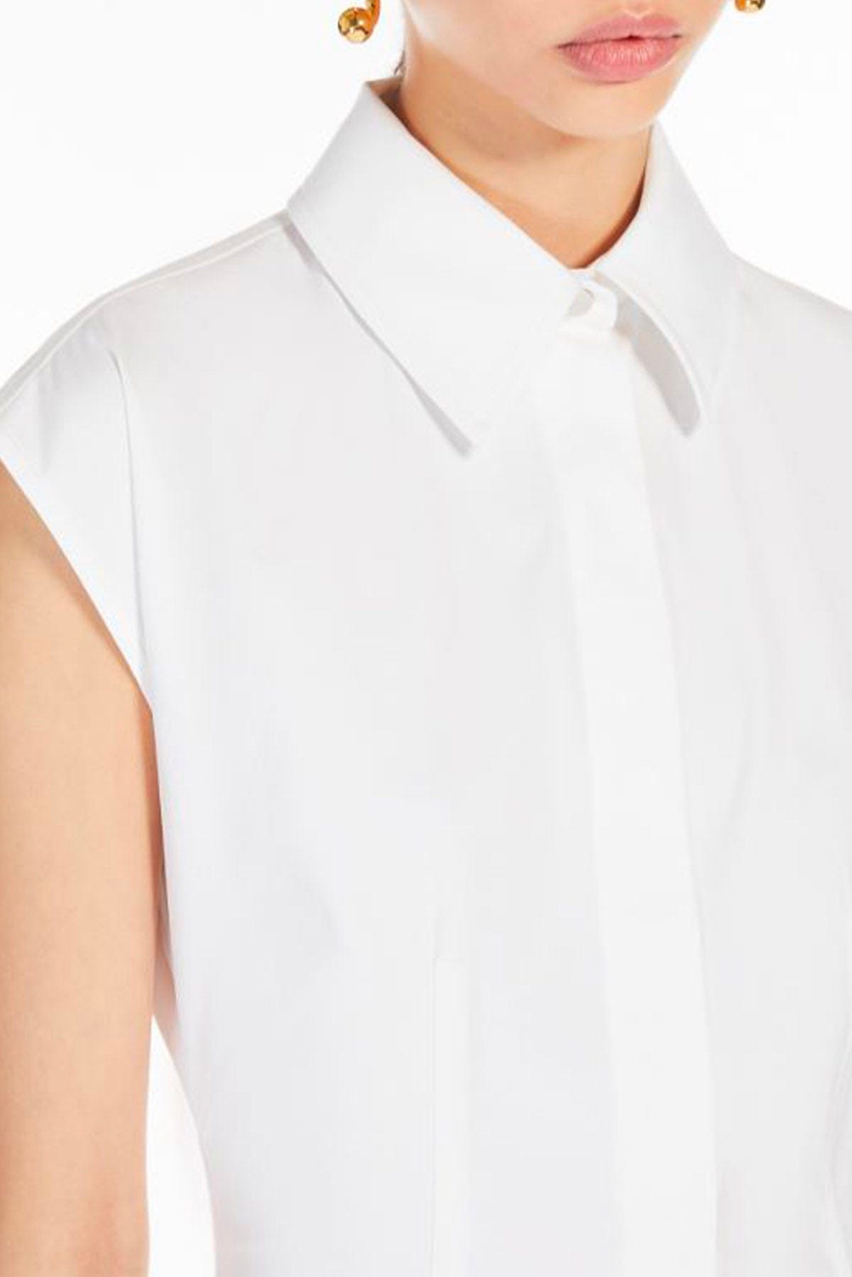 MAXMARA&#39;S BRANDS ABITO  Abito bianco in cotone donna Sportmax Fabiana