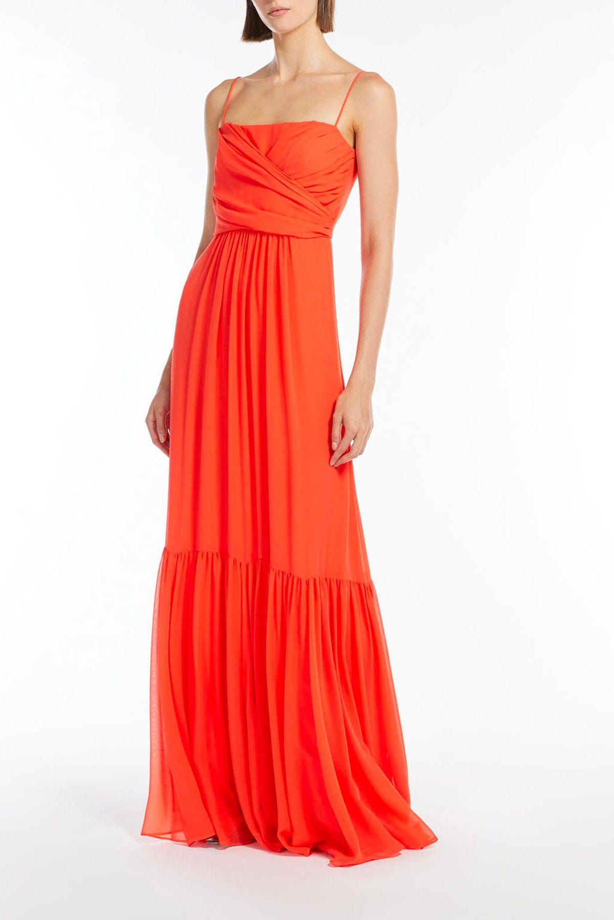 MAXMARA&#39;S BRANDS ABITO  Abito in seta corallo elegante donna Max Mara Studio Pioppo