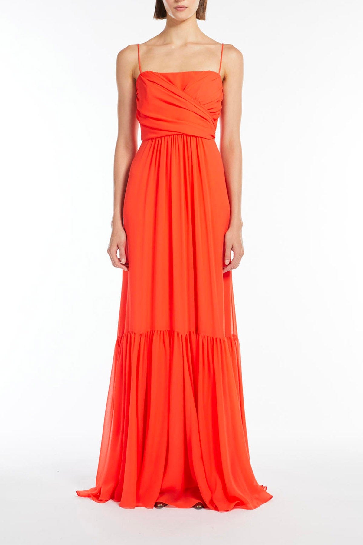 MAXMARA&#39;S BRANDS ABITO  ARANCIONE CORALLO / 34 Abito in seta corallo elegante donna Max Mara Studio Pioppo