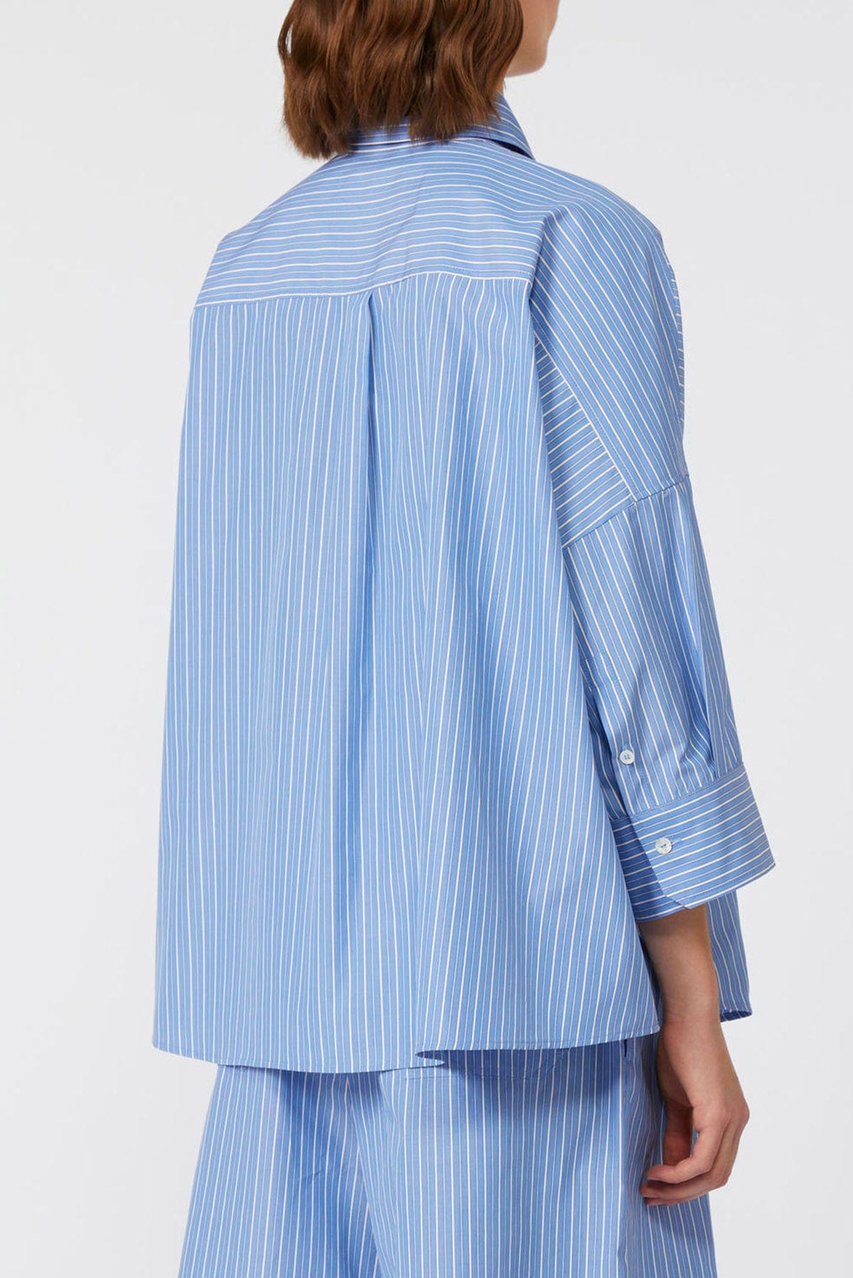 MAXMARA'S BRANDS CAMICIA  RIGA CELESTE / BIANCA / 34 Camicia in cotone rigata donna Weekend Max Mara Zavorra