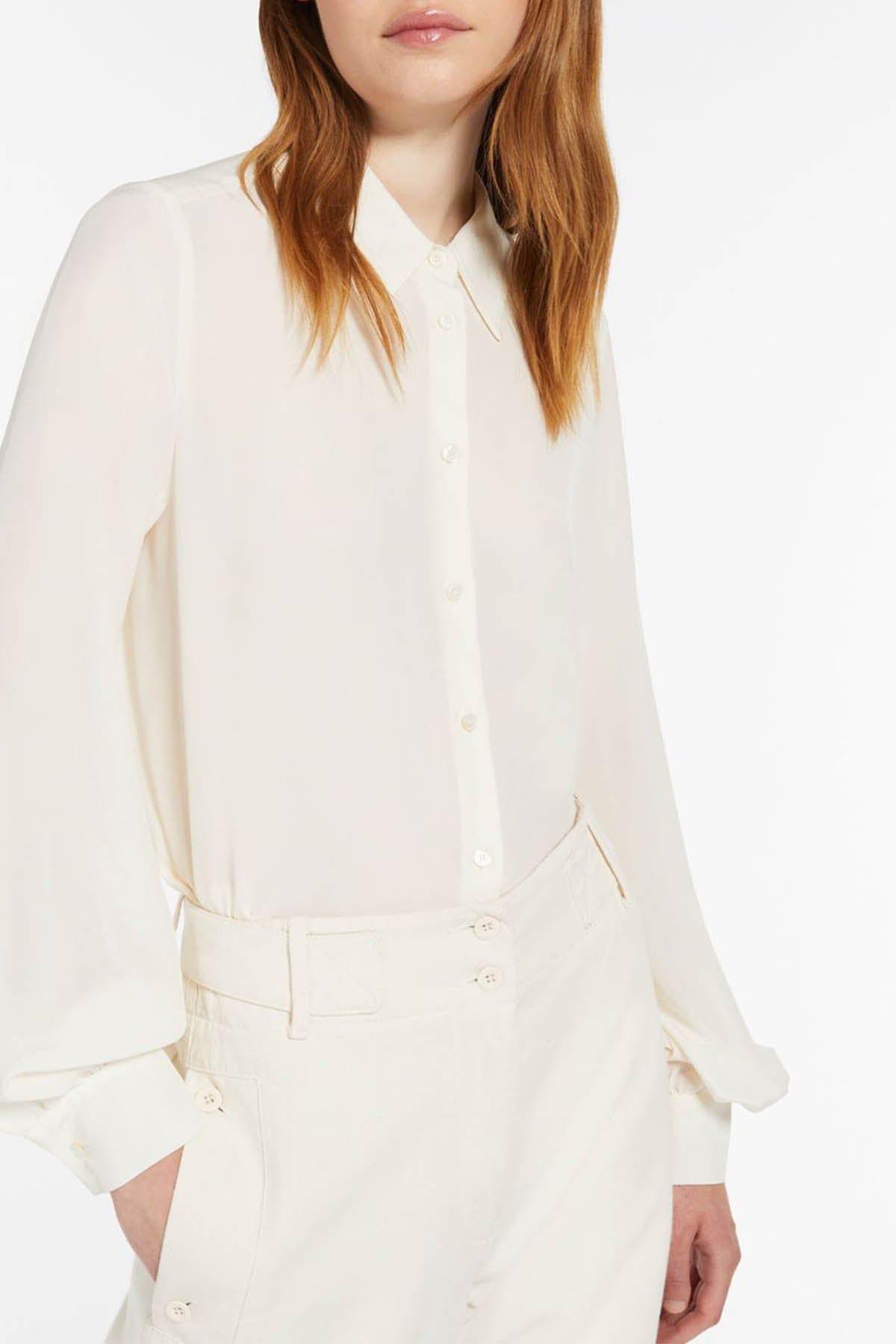 MAXMARA'S BRANDS CAMICIA  BIANCO / 34 Camicia in Seta Donna Max Mara Weekend Geo