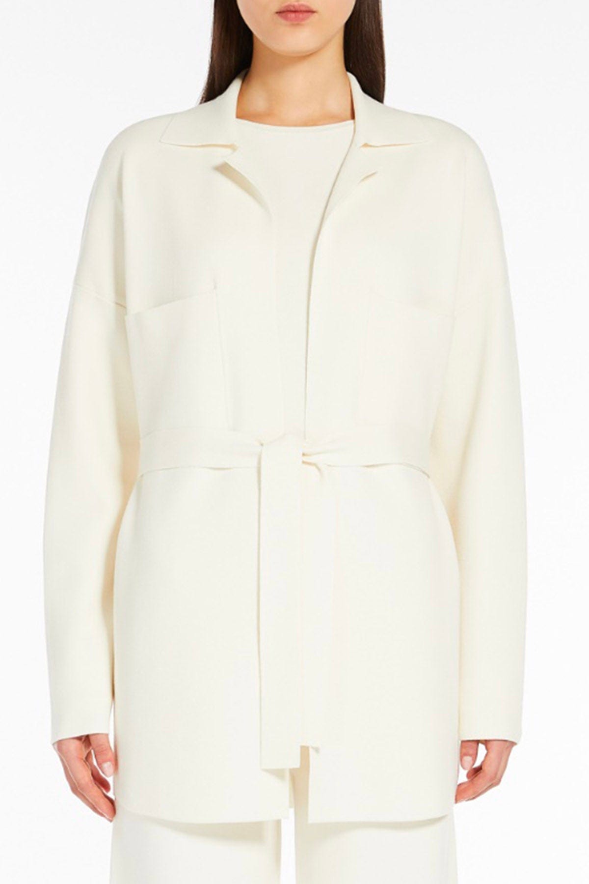 MAXMARA&#39;S BRANDS CARDIGAN  Cardigan in Maglia Bianco Max Mara Studio Aquile