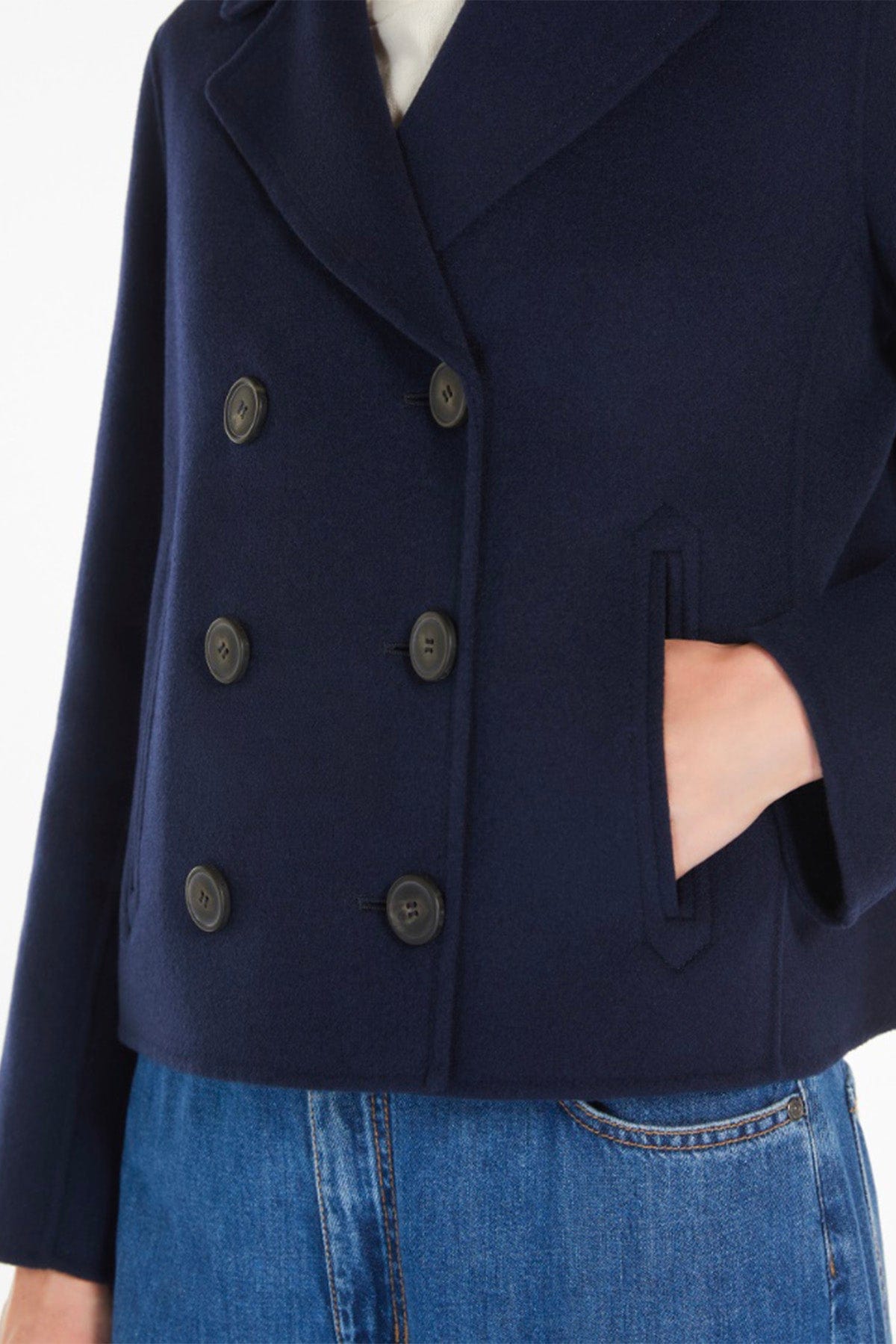 MAXMARA&#39;S BRANDS GIACCA  Caban in lana blu donna Weekend Max Mara Taglio