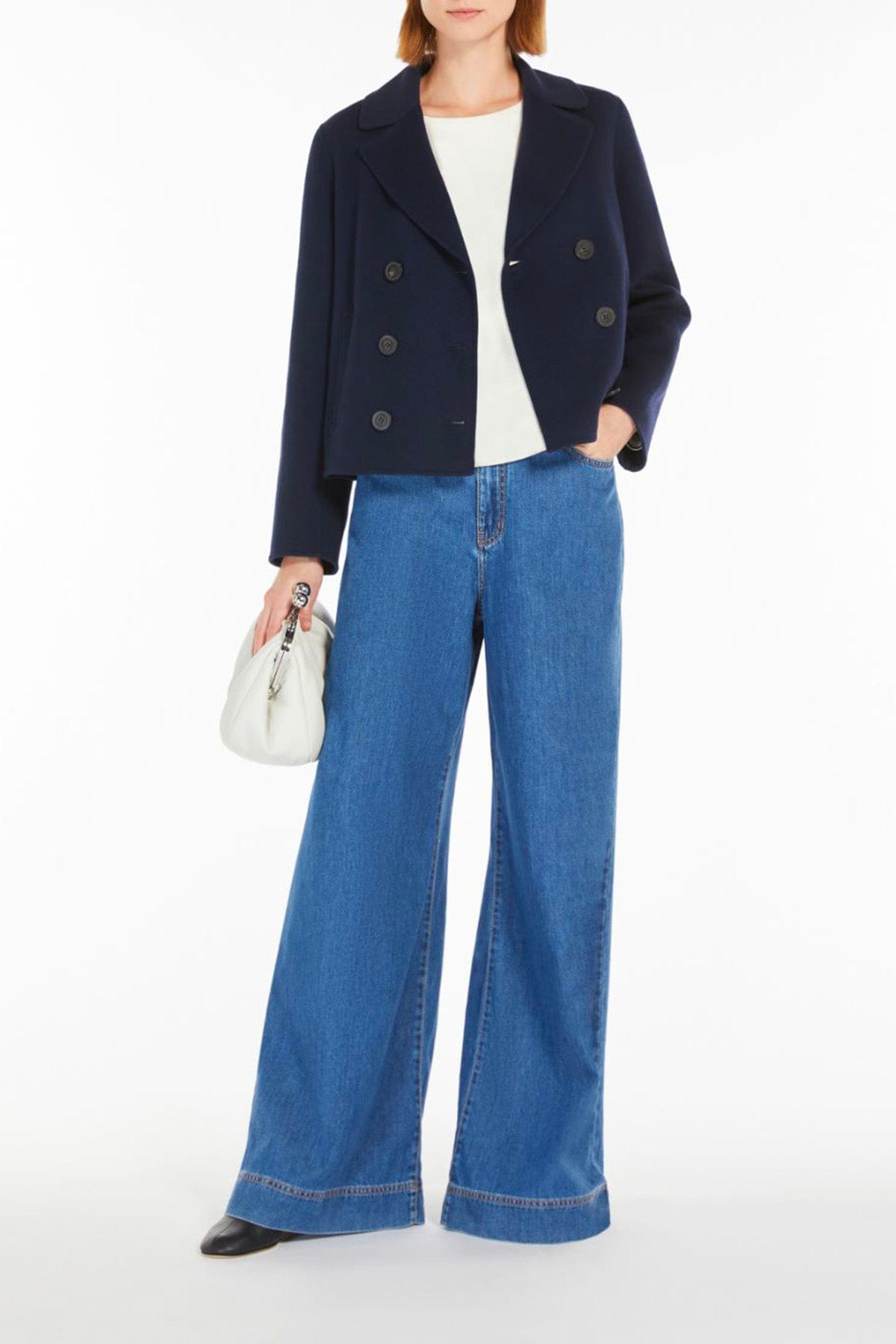 MAXMARA&#39;S BRANDS GIACCA  Caban in lana blu donna Weekend Max Mara Taglio