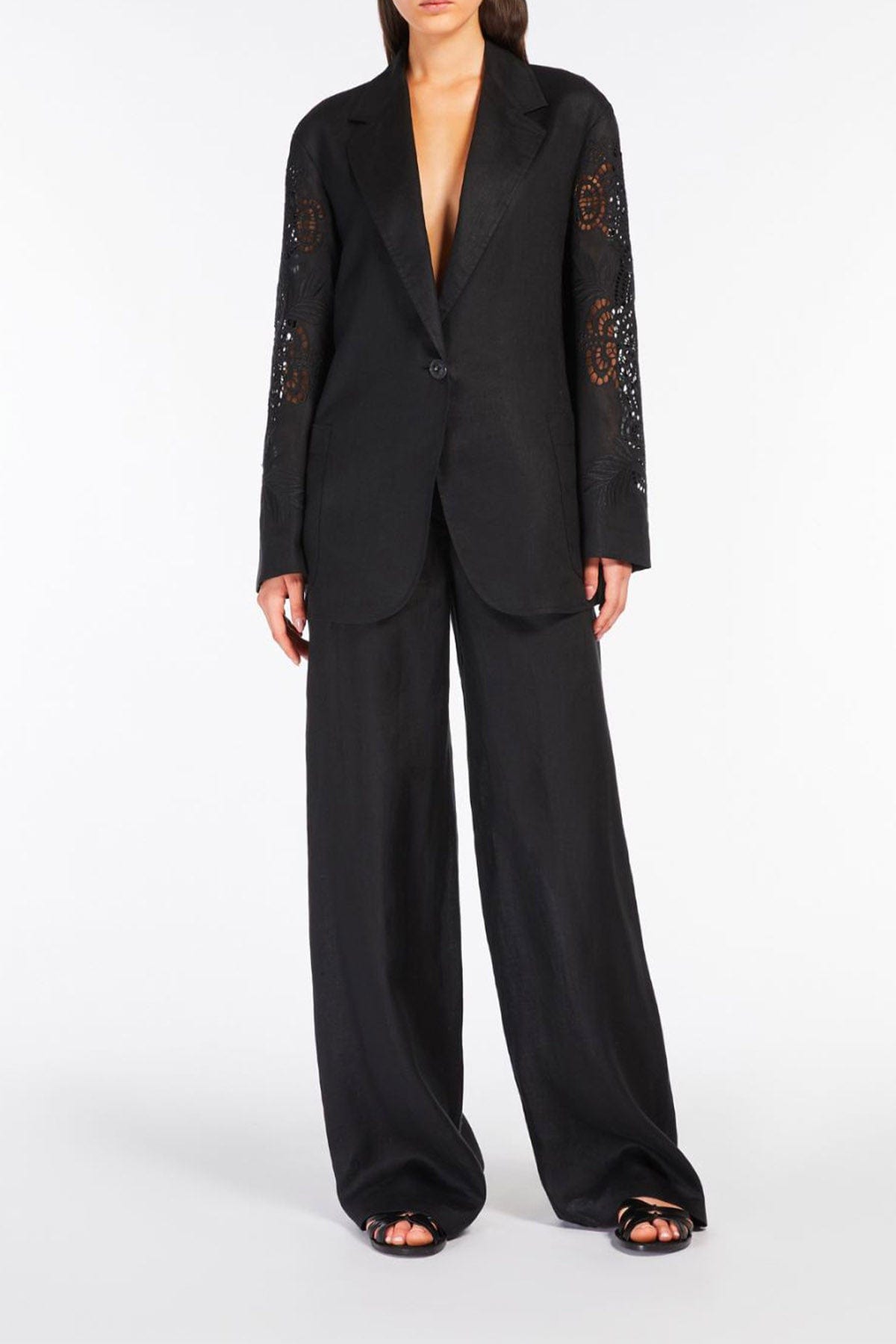 MAXMARA'S BRANDS GIACCA  NERO / 34 Giacca in lino nera donna Max Mara Studio Angizia