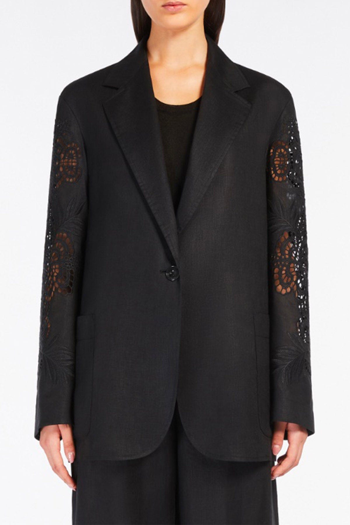 MAXMARA&#39;S BRANDS GIACCA  Giacca in lino nera donna Max Mara Studio Angizia