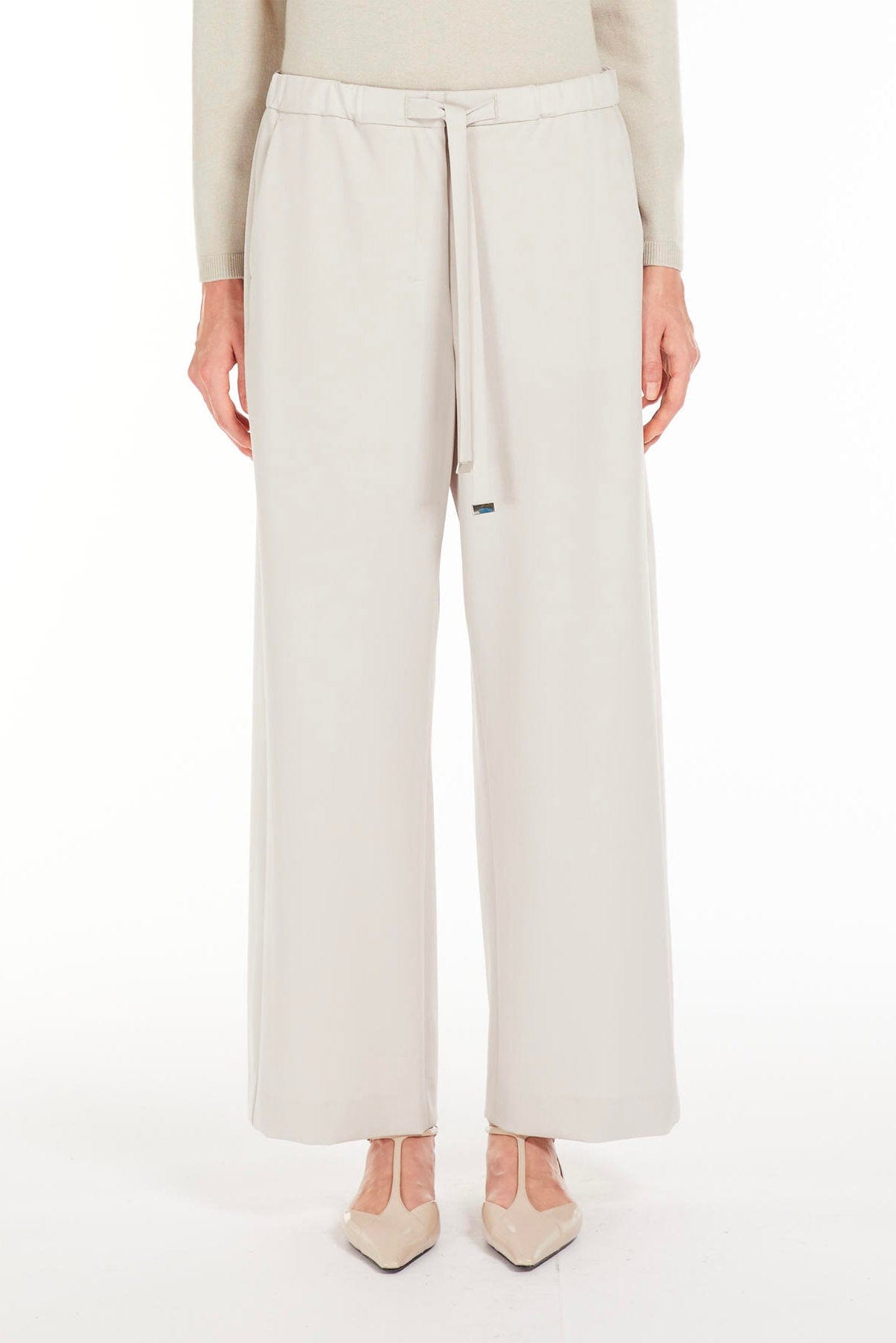 MAXMARA'S BRANDS GIACCA IN JERSEY  BIANCO PERLA / 34 Pantaloni in lana 'S Max Mara Argenta donna