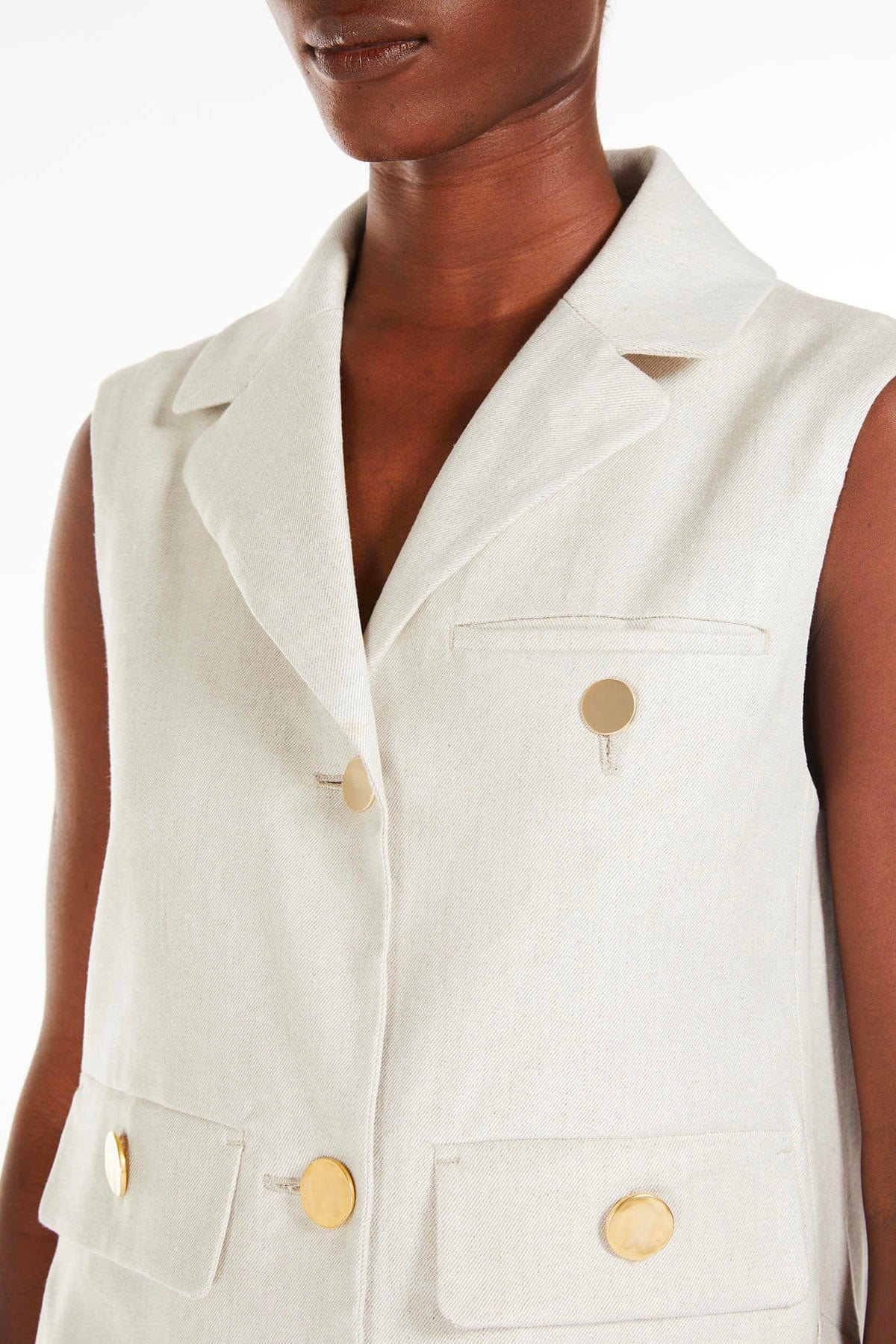 MAXMARA'S BRANDS GILET  ECRU / 34 Gilet in lino donna 'S Max Mara Caroline