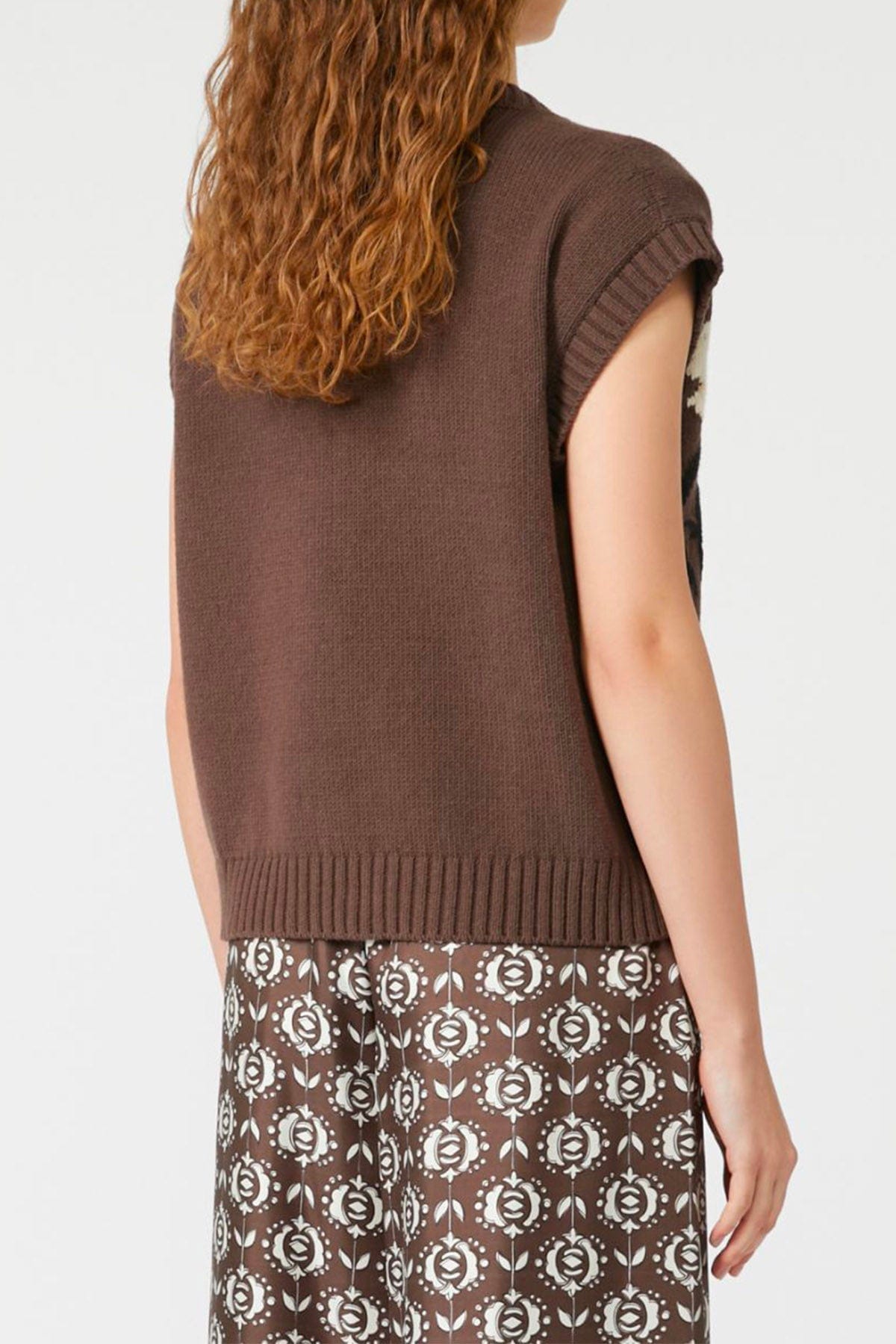 MAXMARA&#39;S BRANDS GILET IN MAGLIA  Gilet con fiore ricamato donna Weekend Max Mara Crusca