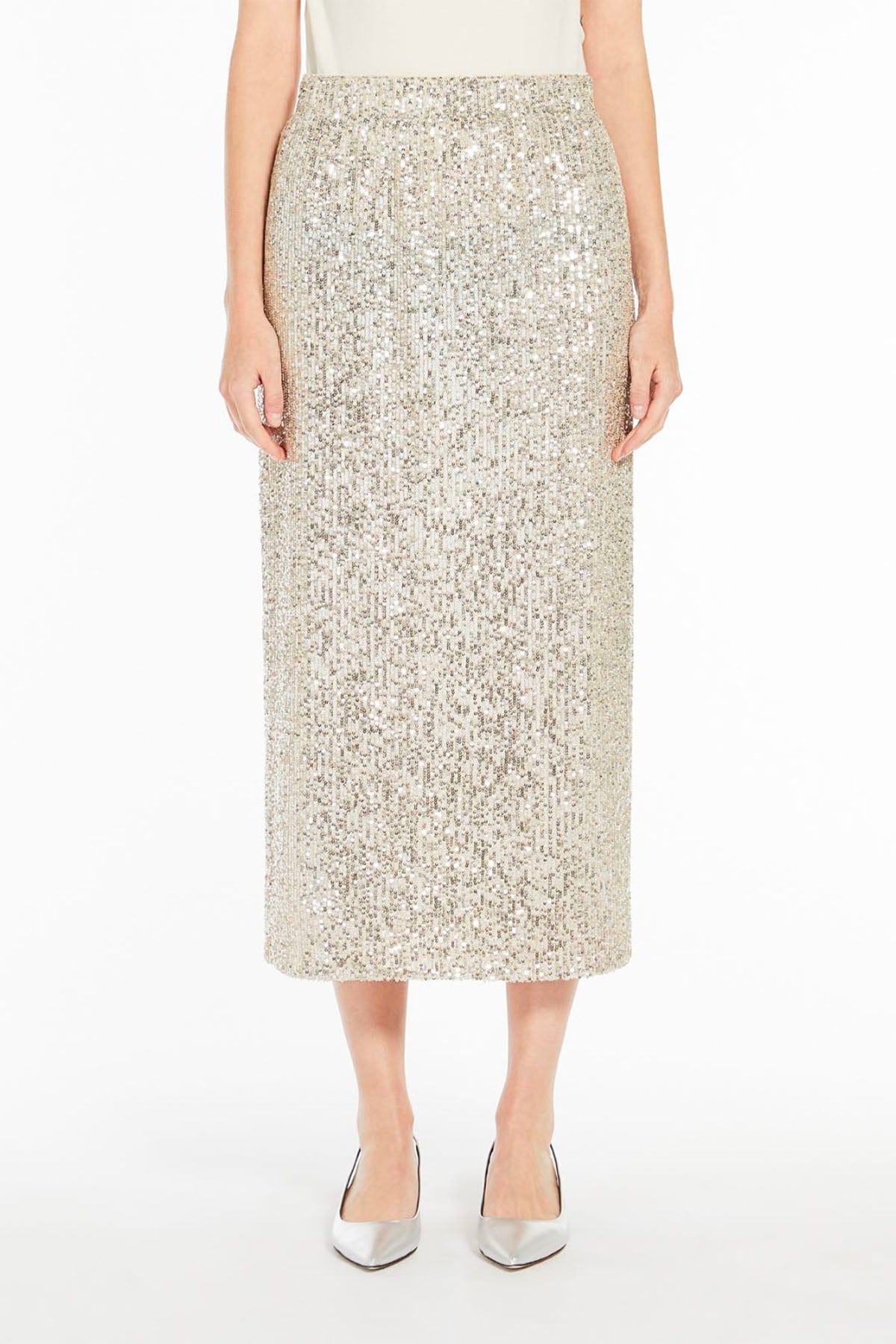 MAXMARA'S BRANDS GONNA IN JERSEY  ARGENTO / XXS Gonna in Jersey Max Mara Weekend Paillettes Ottelia