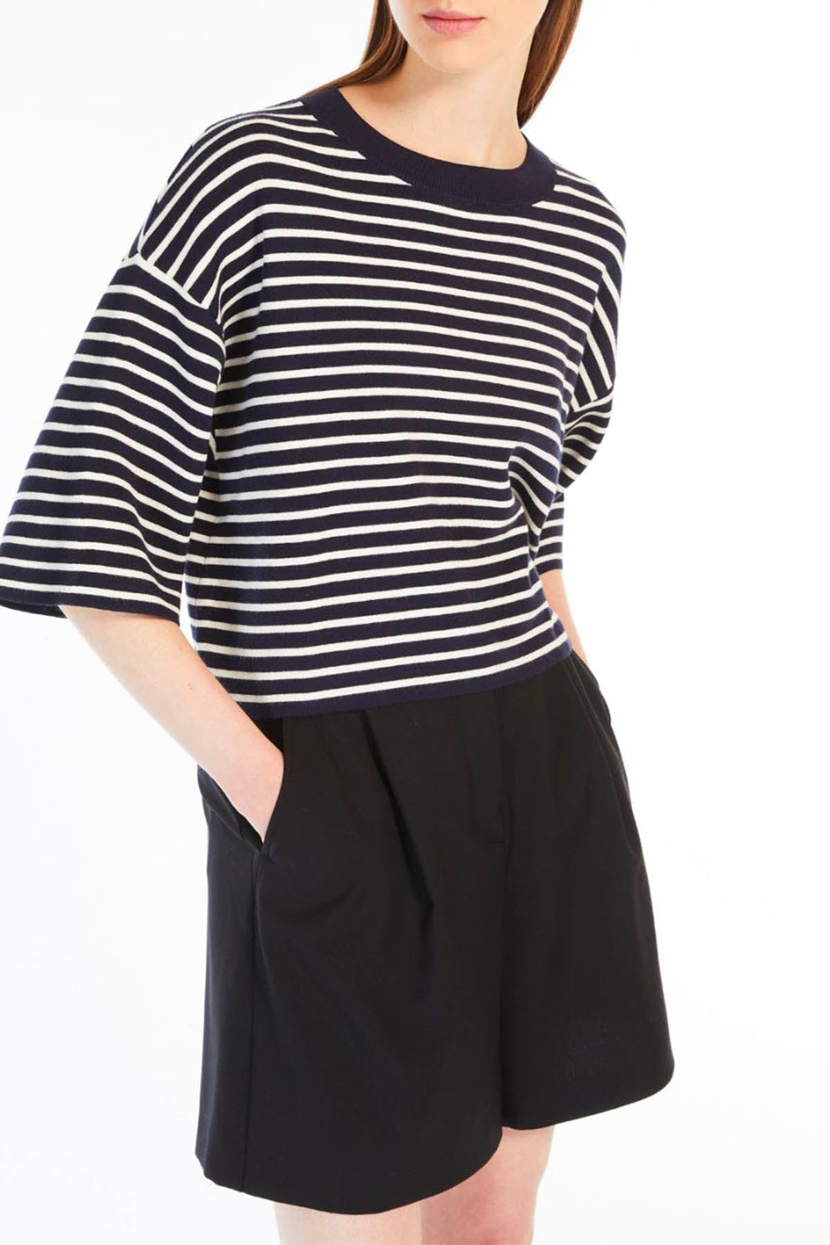 MAXMARA'S BRANDS MAGLIA-CANOTTIERA-TOP  RIGA BLU / XXS Maglia Donna Weekend Max Mara Weekend Amato