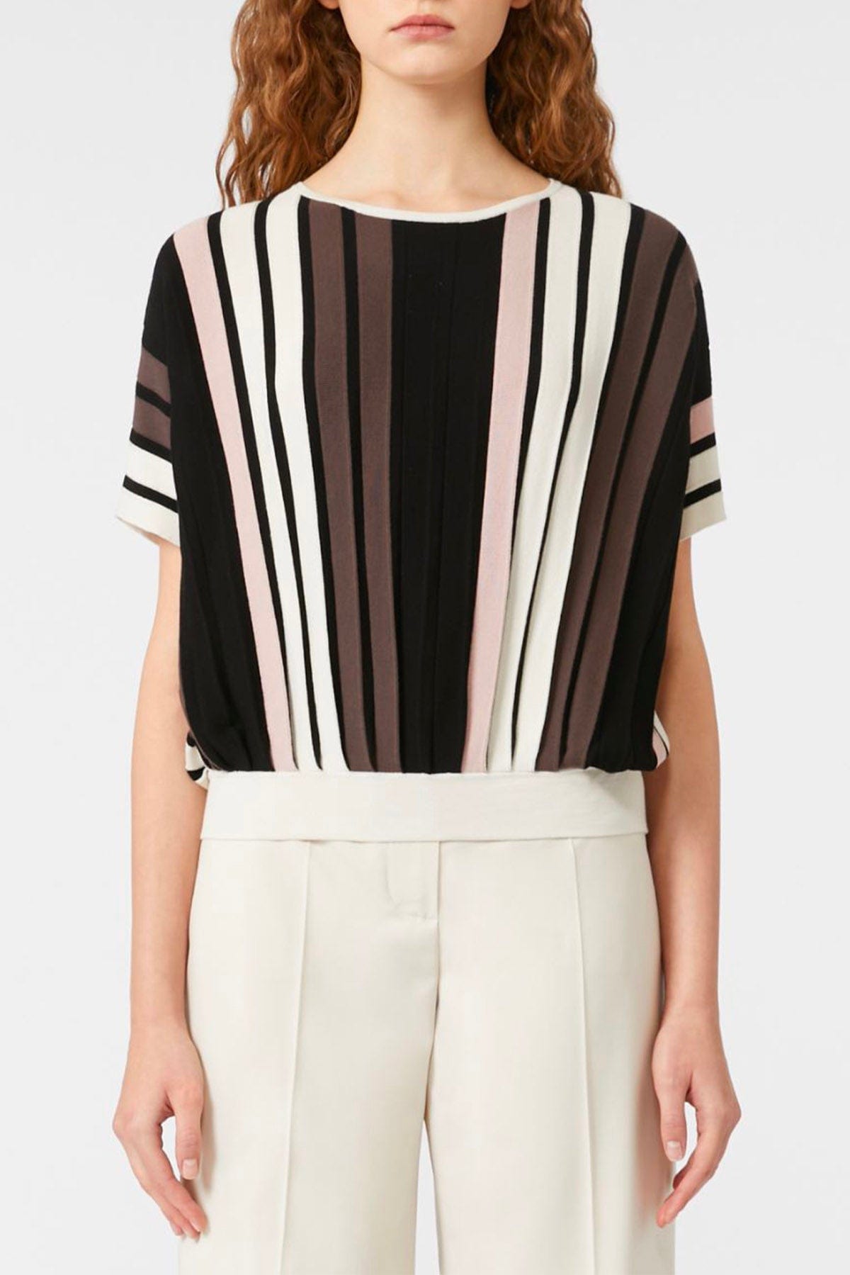 MAXMARA&#39;S BRANDS MAGLIA-CANOTTIERA-TOP  Maglia rigata multicolor donna Weekend Max Mara Pegola