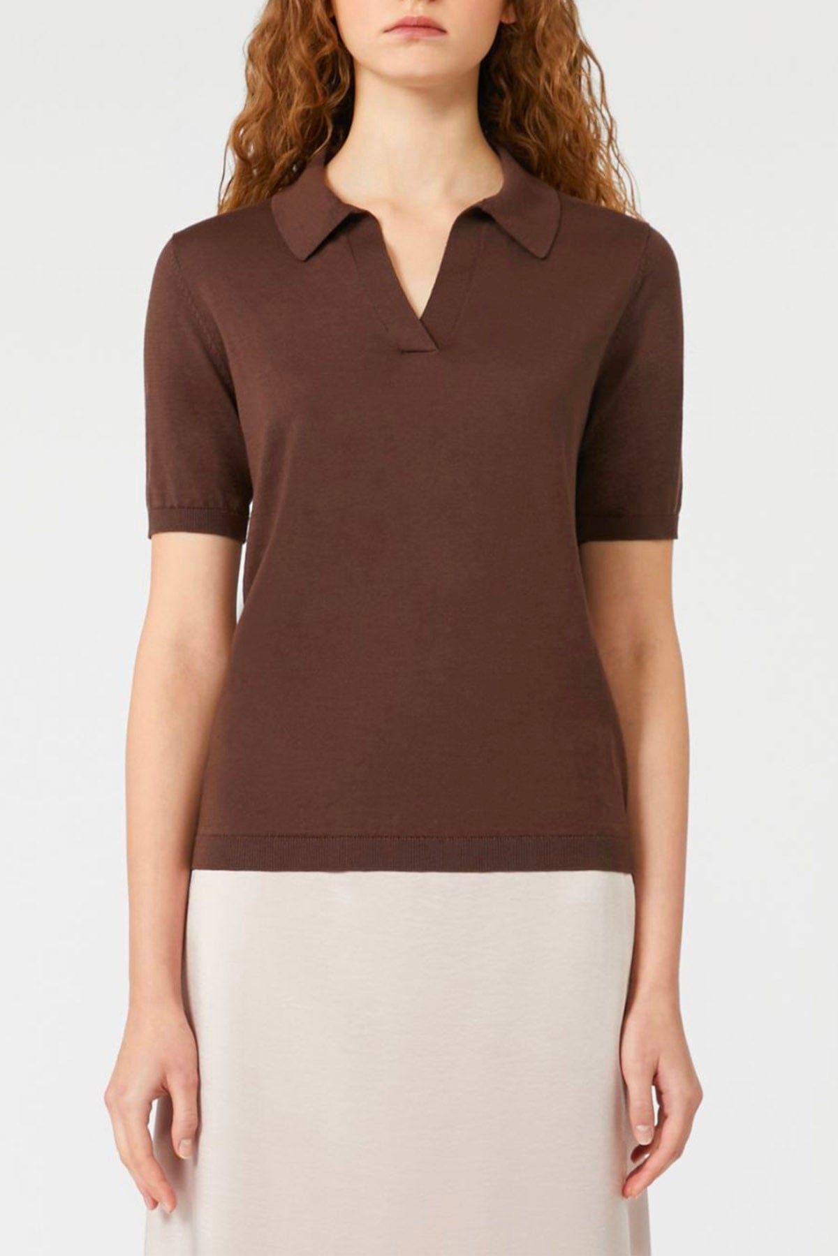 MAXMARA&#39;S BRANDS MAGLIA-CANOTTIERA-TOP  Polo in cotone e seta Weekend Max Mara Roncolo