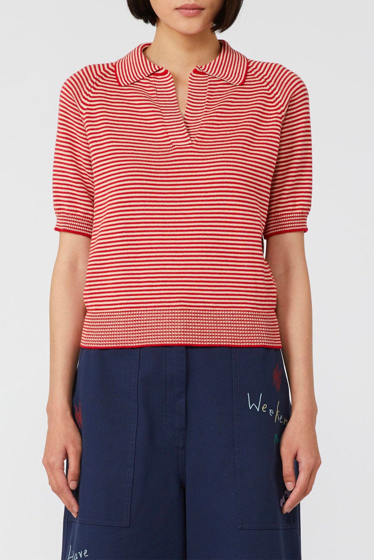 MAXMARA'S BRANDS MAGLIA-CANOTTIERA-TOP  RIGA PICCOLA / XXS Polo in maglia rigata donna Weekend Max Mara Junior