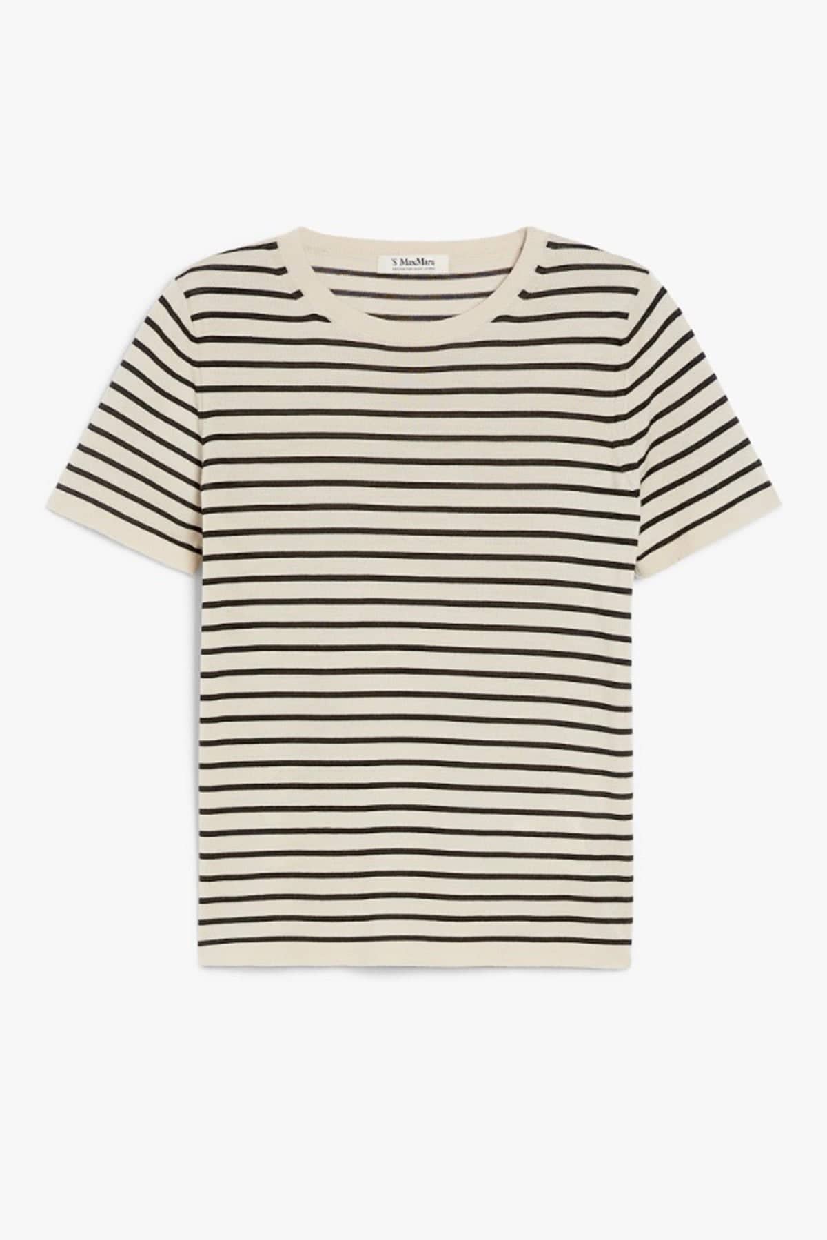 MAXMARA'S BRANDS MAGLIA-CANOTTIERA-TOP  RIGA / XXS Maglia maniche corte rigata in lana 'S Max Mara Egidio