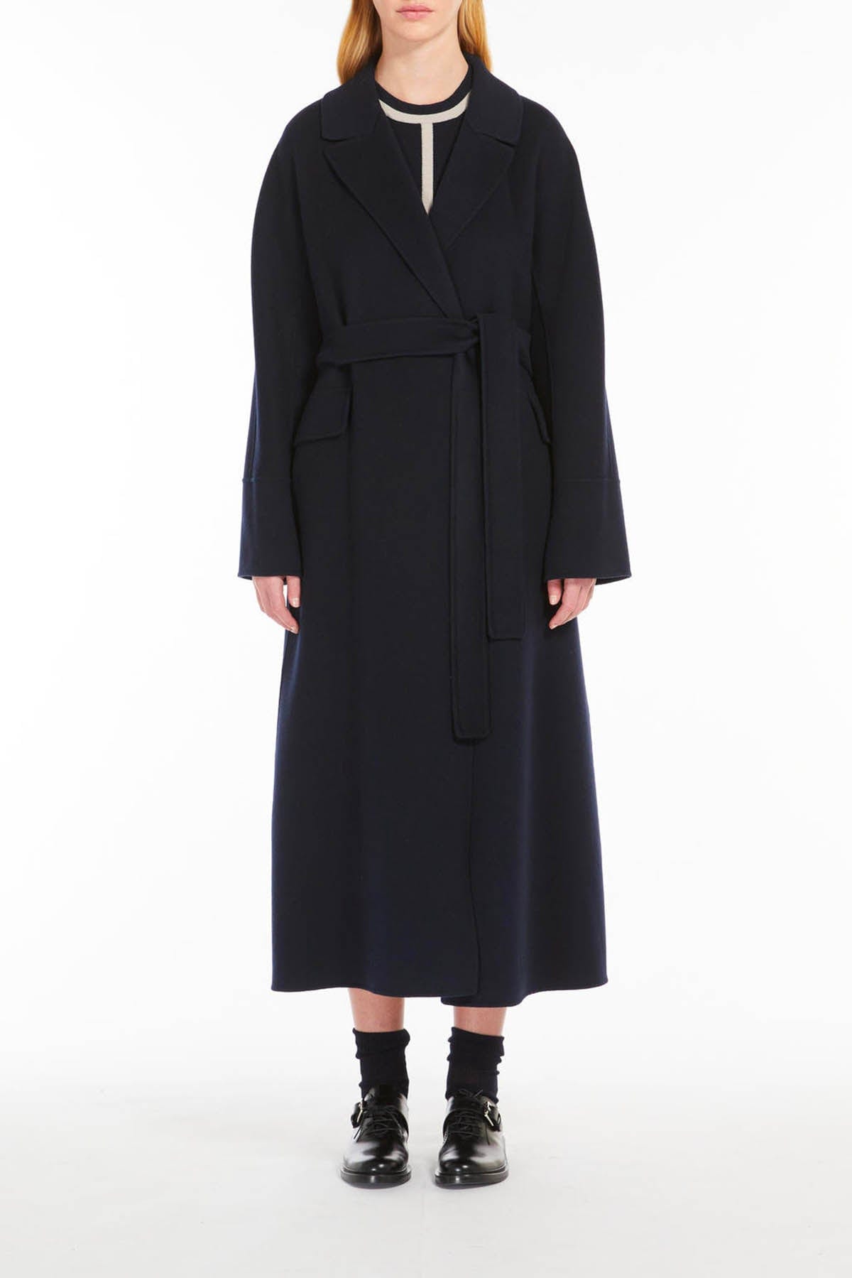 MAXMARA'S BRANDS MANTELLO-MANTELLA  BLU SCURO / 34 Cappotto in Lana 'S Max Mara Malika