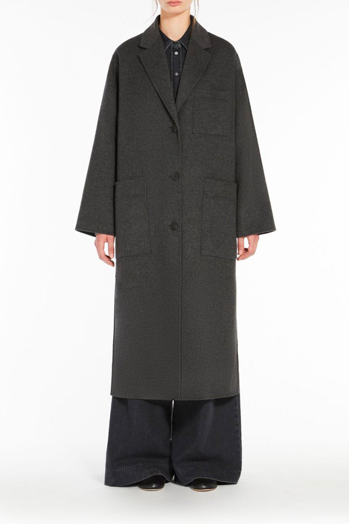 MAXMARA'S BRANDS MANTELLO-MANTELLA  GRIGIO ANTRACITE / 34 Cappotto Grigio Donna Max Mara Weekend Galosce