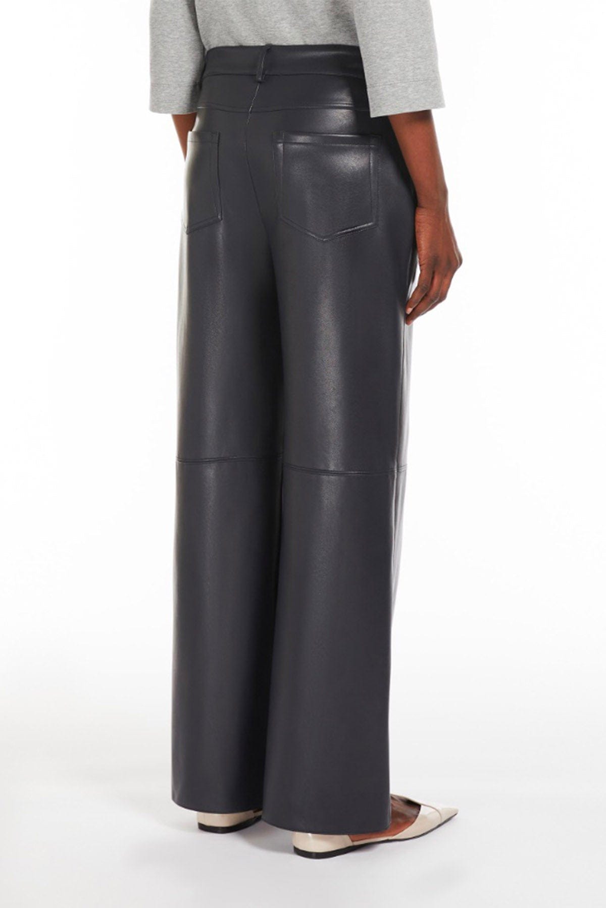 MAXMARA'S BRANDS PANTALONE IN JERSEY  NERO / XXS Pantaloni in ecopelle nera donna 'S Max Mara Storia