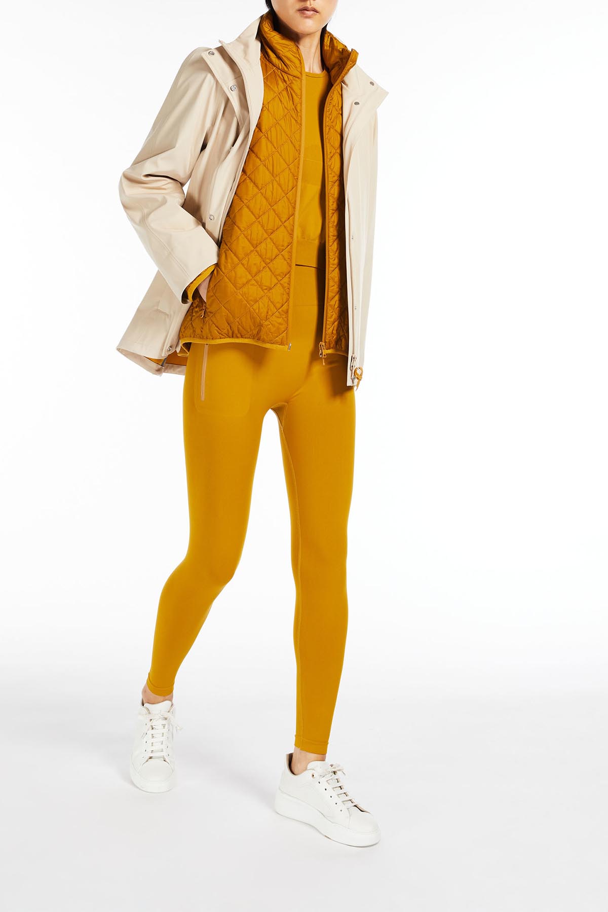 MAXMARA&#39;S BRANDS PANTALONE IN MAGLIA  Leggins Giallo Ocra Leisure Max Mara Villa