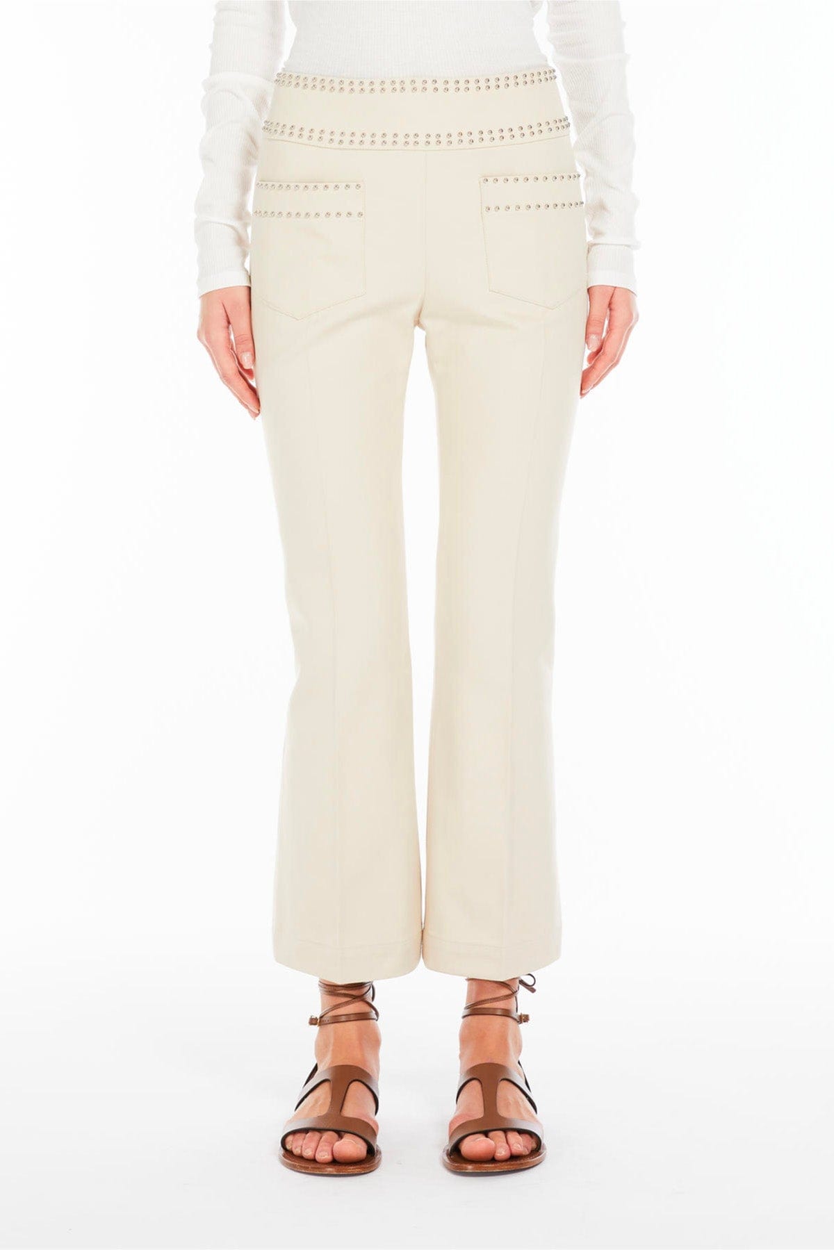 MAXMARA&#39;S BRANDS PANTALONE LUNGO  AVENA / 34 Pantaloni lunghi in gabardina di cotone Astrale1234