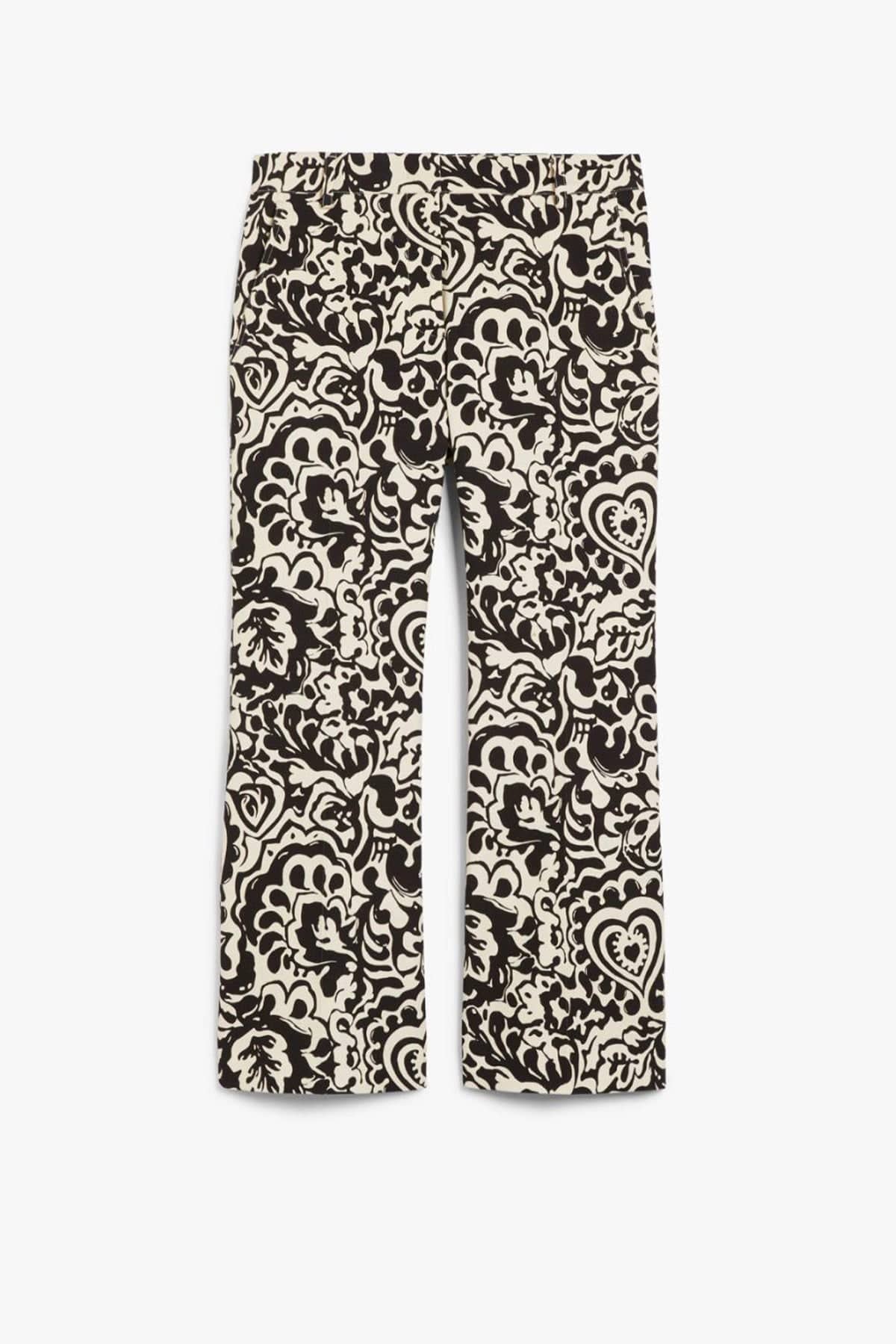 MAXMARA&#39;S BRANDS PANTALONE LUNGO  DIESEGNO BIANCO NERO BATIK / 34 Pantaloni in cotone fantasia donna Weekend Max Mara Cadmio