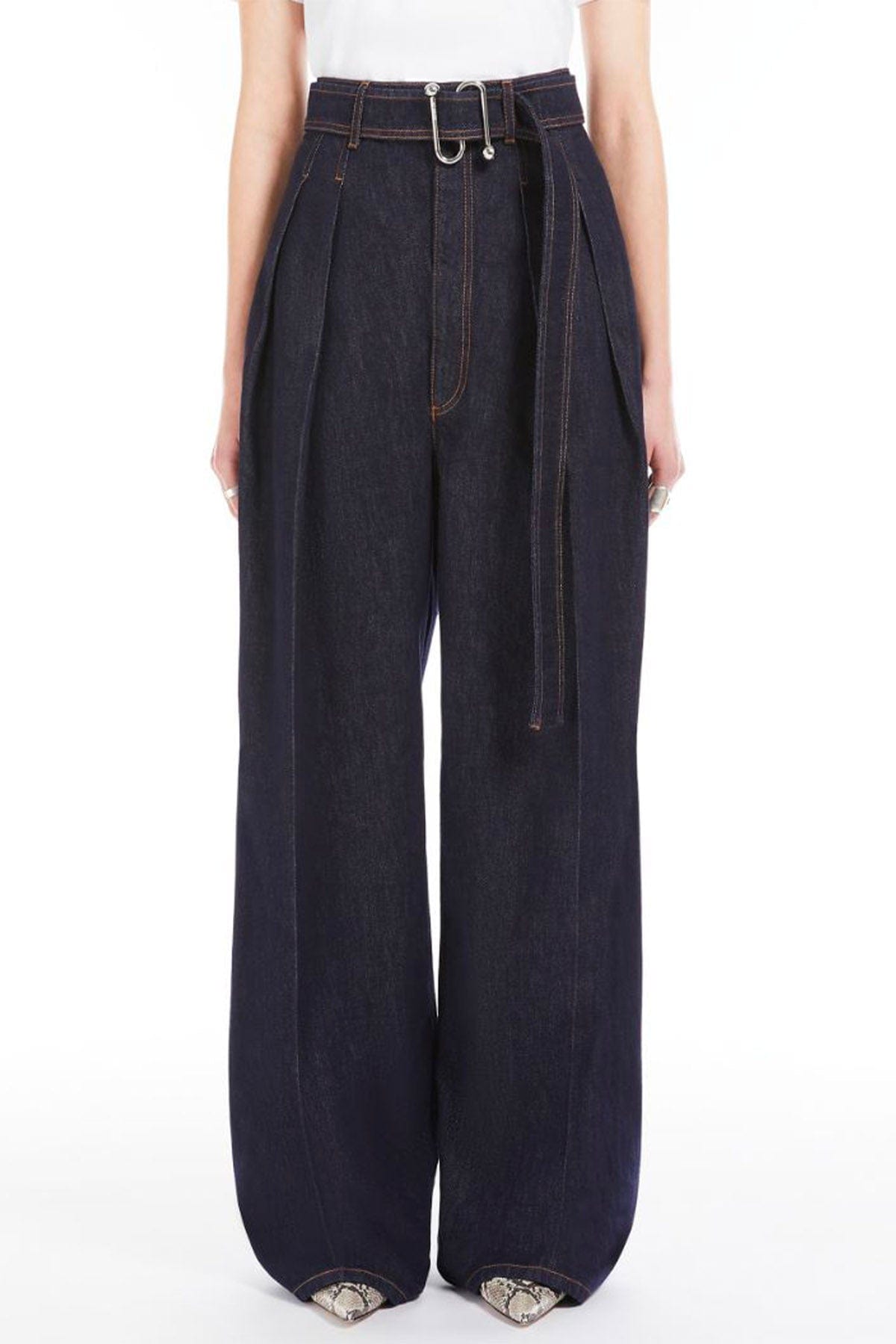 MAXMARA'S BRANDS PANTALONE LUNGO  DENIM SCURO / 34 Jeans donna over Sportmax Blanc