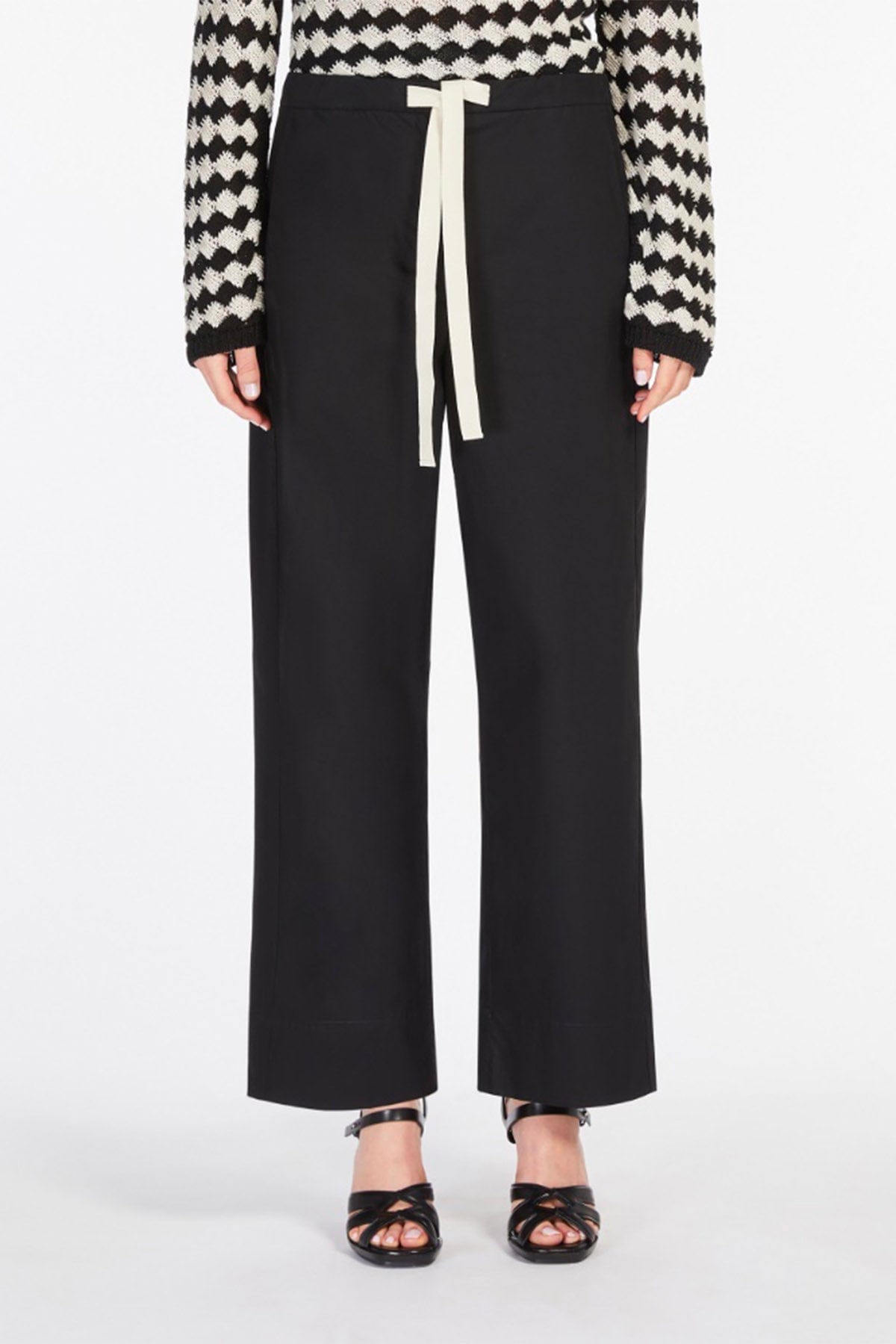 MAXMARA&#39;S BRANDS PANTALONE LUNGO  NERO / 34 Pantaloni in cotone donna &#39;S Max Mara Argento