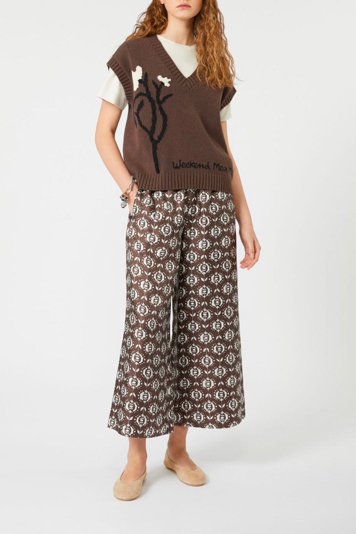 MAXMARA&#39;S BRANDS PANTALONE LUNGO  Pantalone donna ampio in seta Weekend Max Mara Tortona