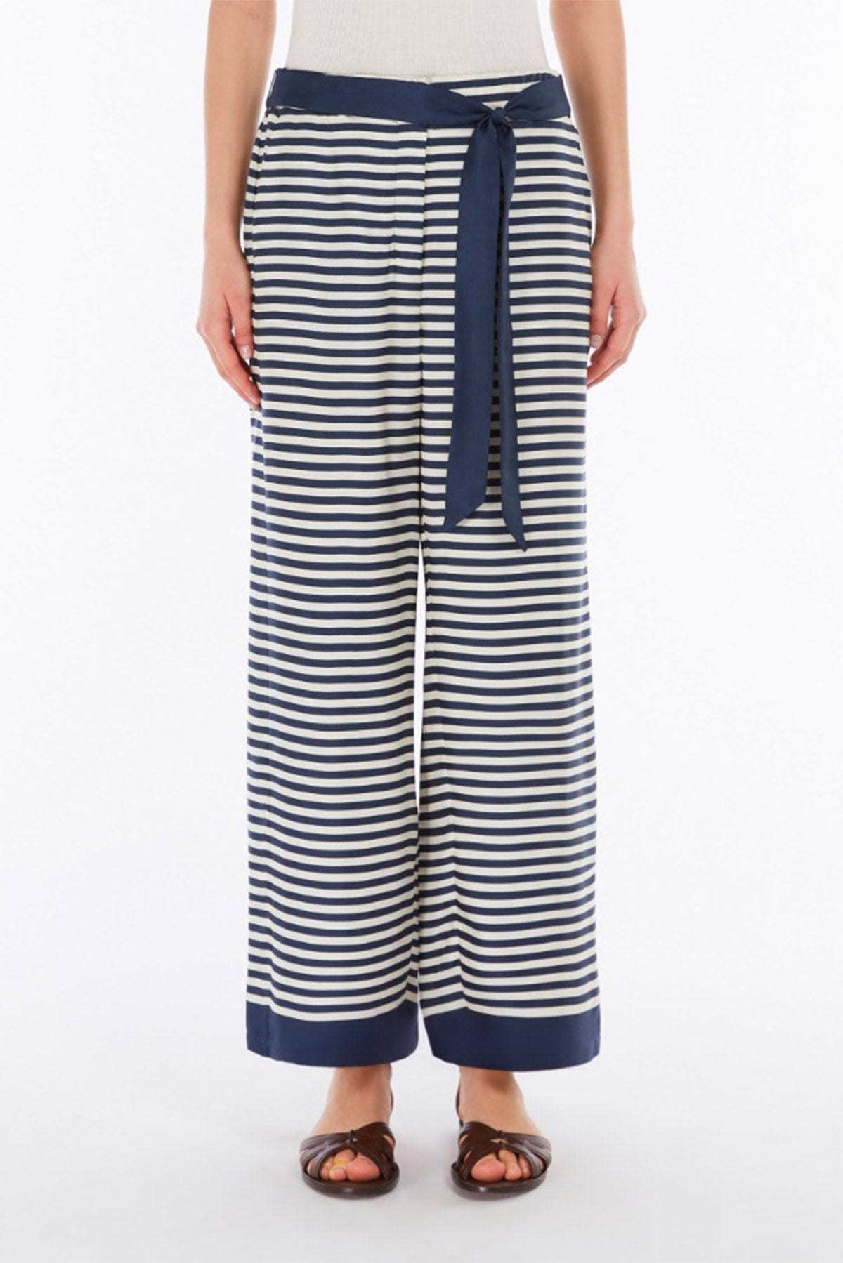 MAXMARA'S BRANDS PANTALONE LUNGO  RIGATO / 34 Pantalone rigato in seta 'S Max Mara Nine