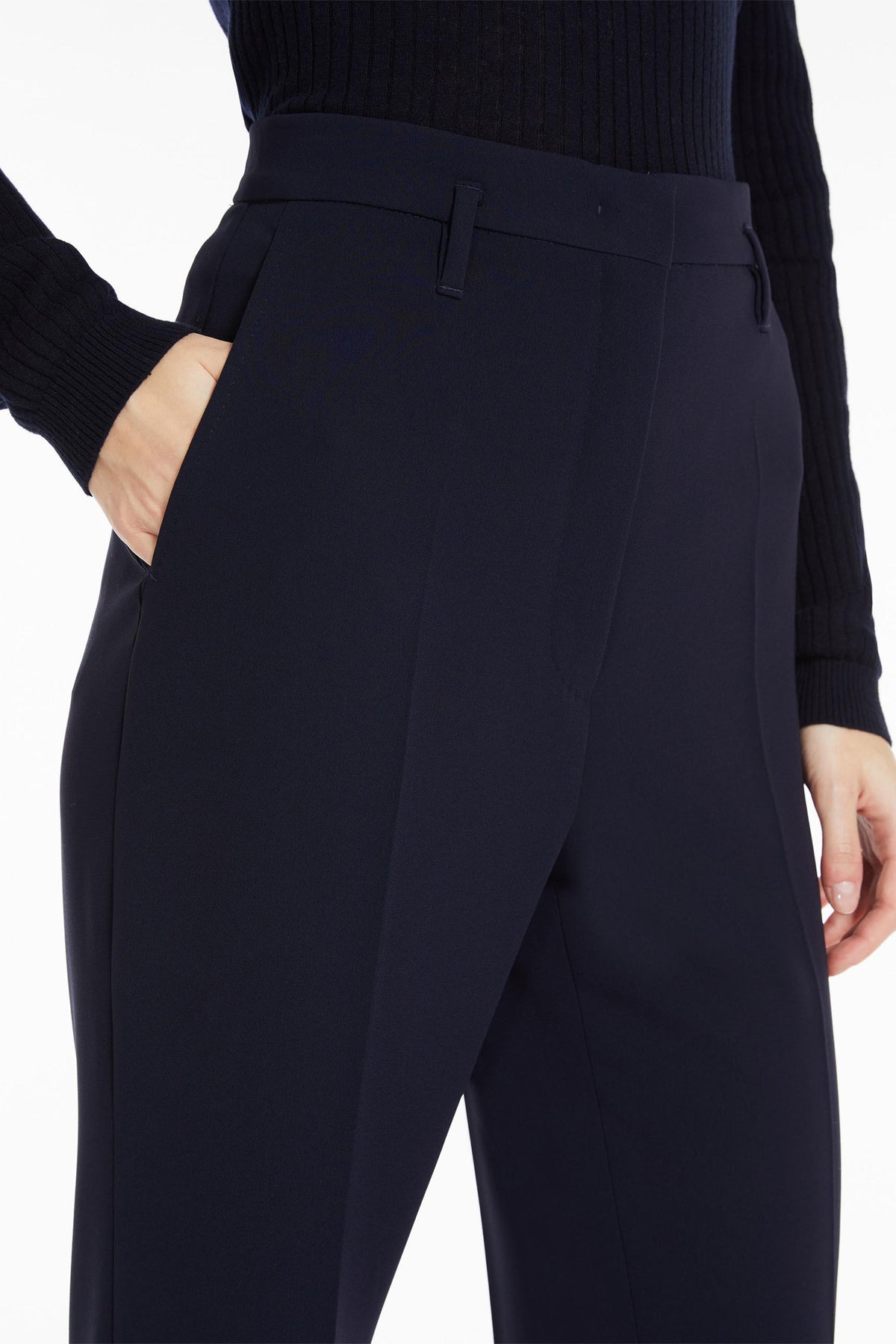 MAXMARA&#39;S BRANDS PANTALONE LUNGO  Pantaloni DOnna Blu Studio Max Mara Alabama