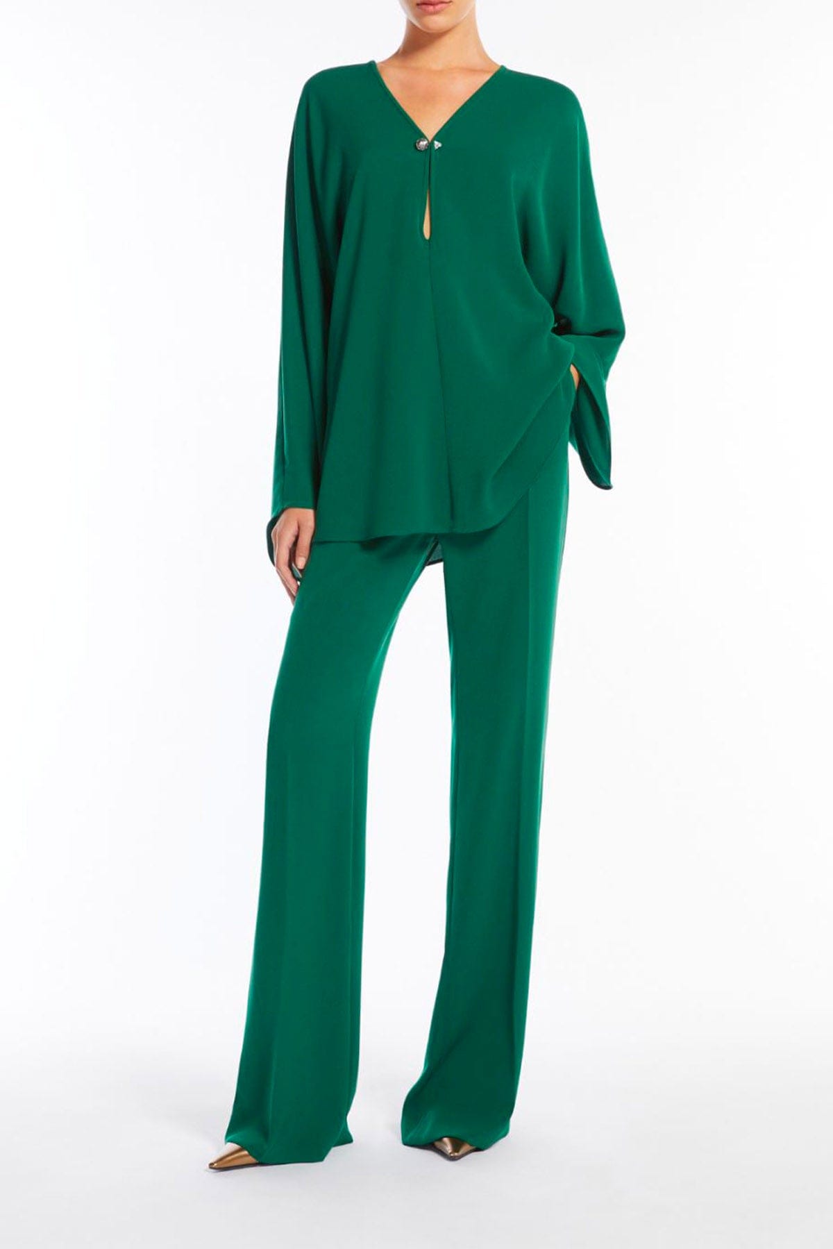 MAXMARA'S BRANDS PANTALONE LUNGO  VERDE SMERALDO / 34 Pantaloni donna verde smeraldo Max Mara Studio Cosmo