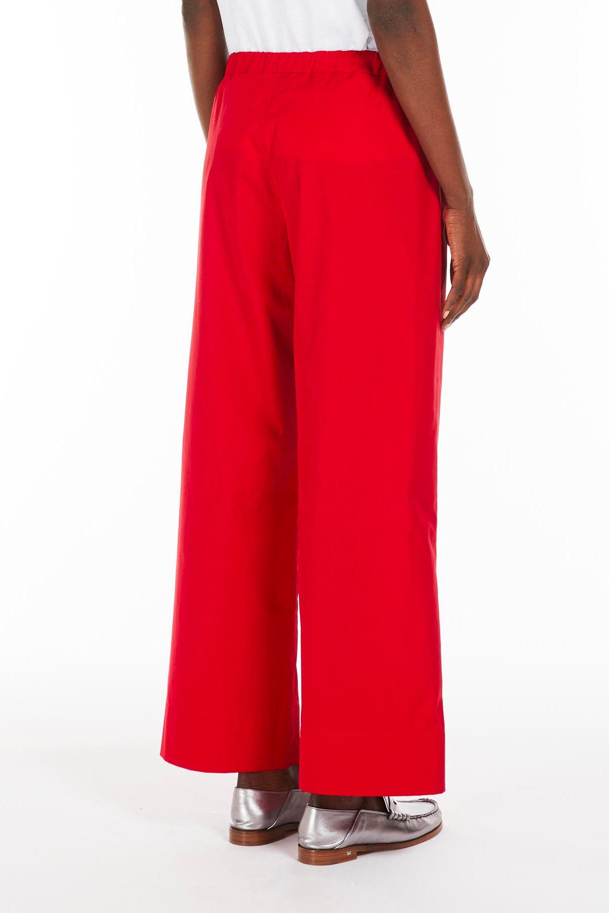 MAXMARA&#39;S BRANDS PANTALONE LUNGO  Pantaloni in cotone donna &#39;S Max Mara Argento