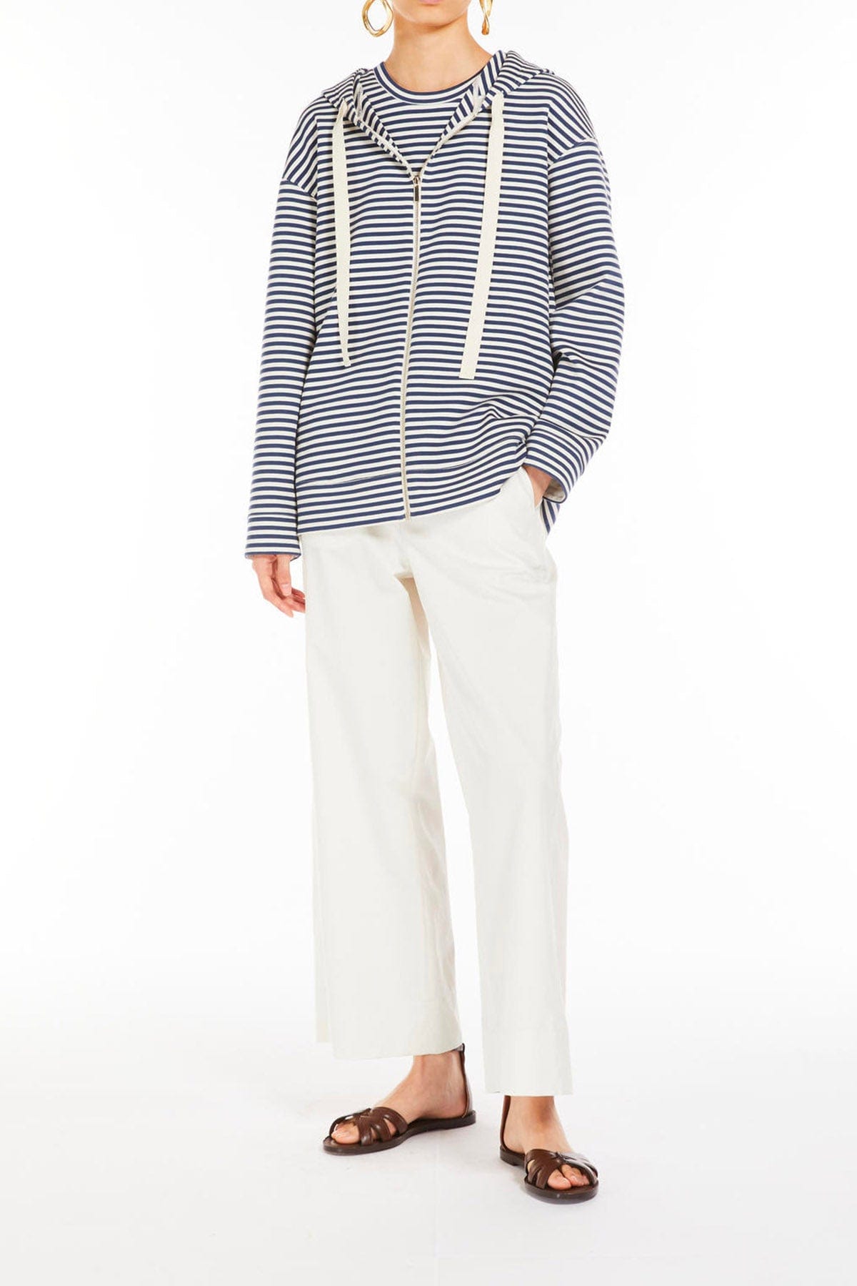 MAXMARA&#39;S BRANDS PANTALONE LUNGO  Pantaloni in cotone donna &#39;S Max Mara Argento