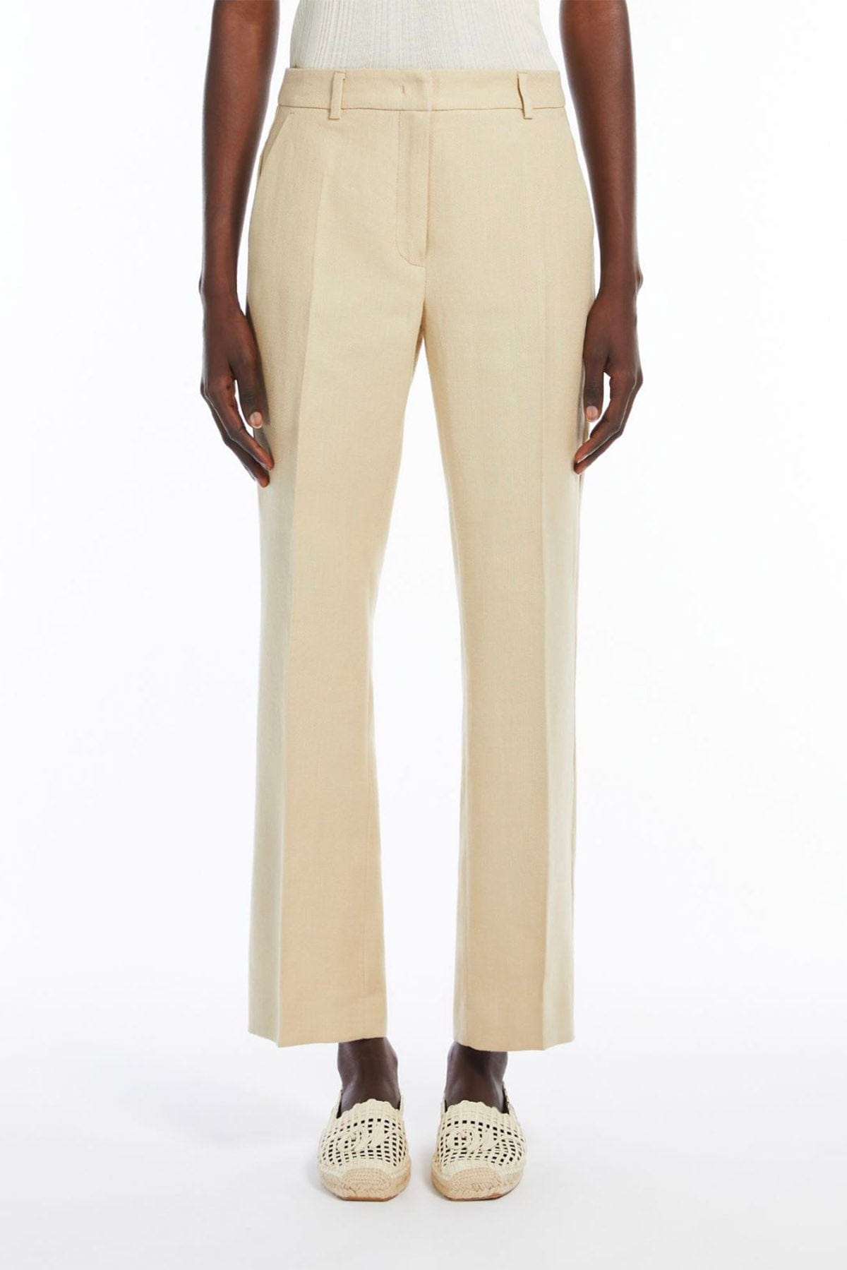 MAXMARA&#39;S BRANDS PANTALONE LUNGO  Pantaloni in cotone e lino donna Weekend Max Mara Agape