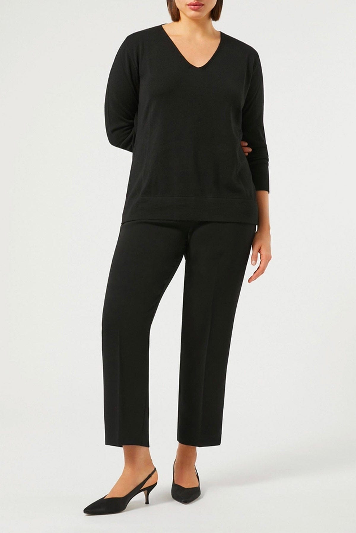 MAXMARA&#39;S BRANDS PANTALONE LUNGO  Pantaloni neri donna Marina Rinaldi Ravel