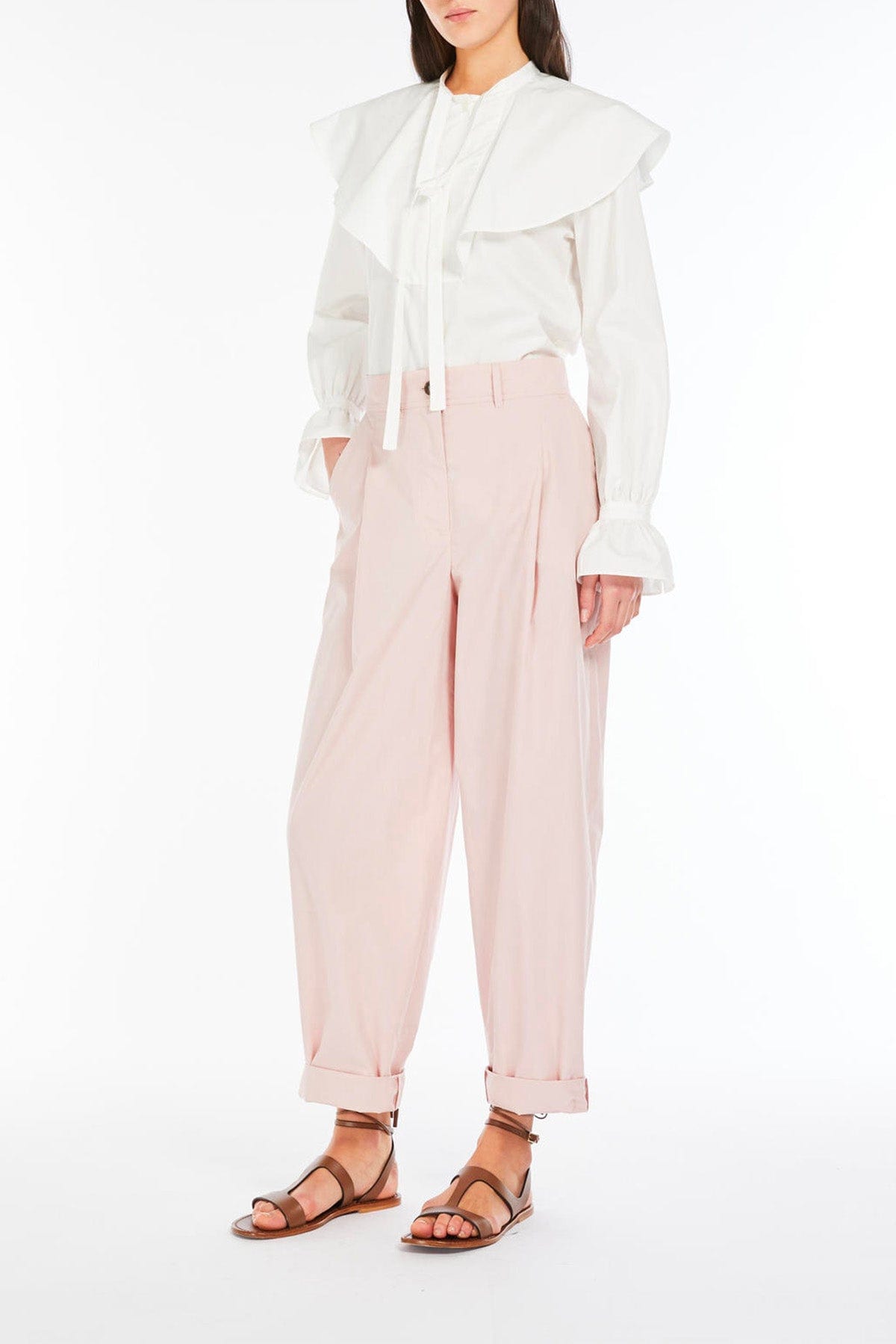 MAXMARA&#39;S BRANDS PANTALONE LUNGO  Pantaloni over donna in cotone Max Mara Weekend Artur1234