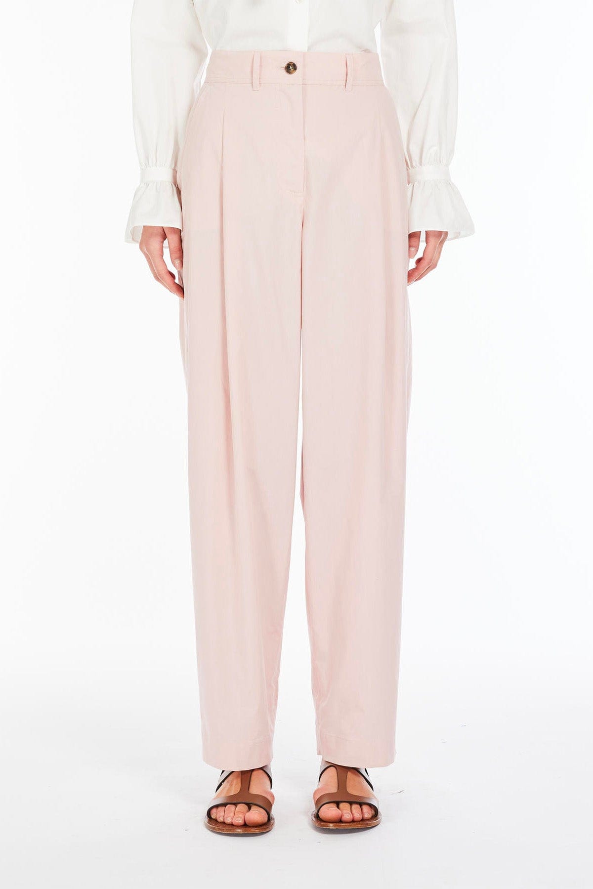 MAXMARA&#39;S BRANDS PANTALONE LUNGO  ROSA / 34 Pantaloni over donna in cotone Max Mara Weekend Artur1234