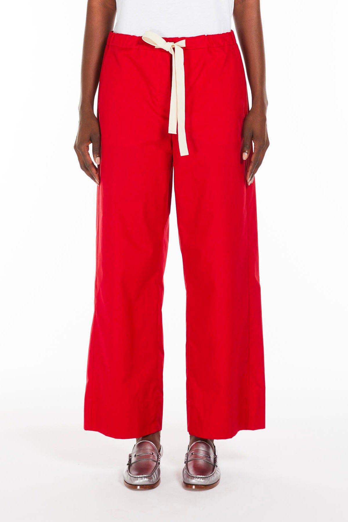 MAXMARA&#39;S BRANDS PANTALONE LUNGO  ROSSO / 34 Pantaloni in cotone donna &#39;S Max Mara Argento