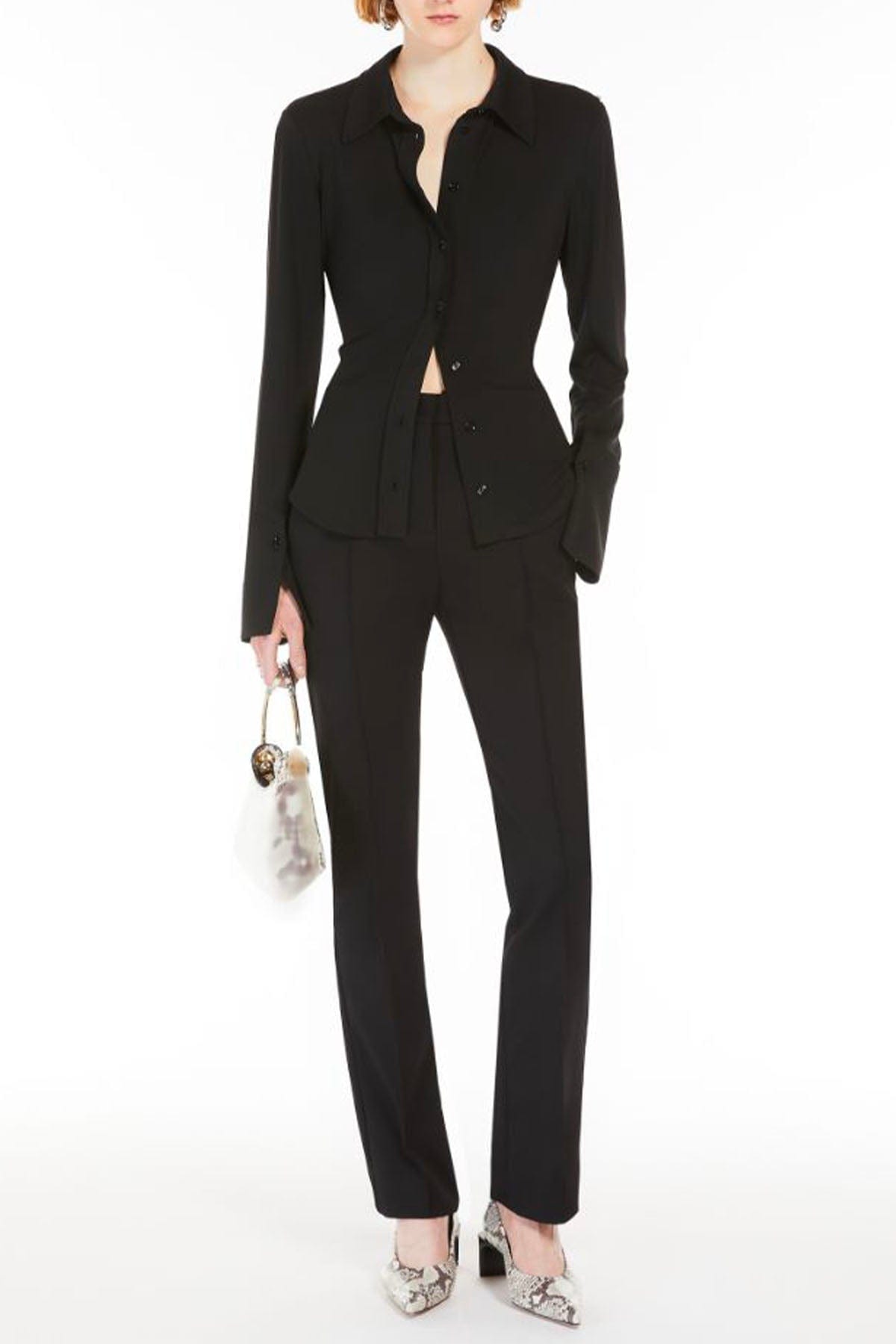 MAXMARA&#39;S BRANDS POLO  Camicia Nera Donna Sportmax Candido