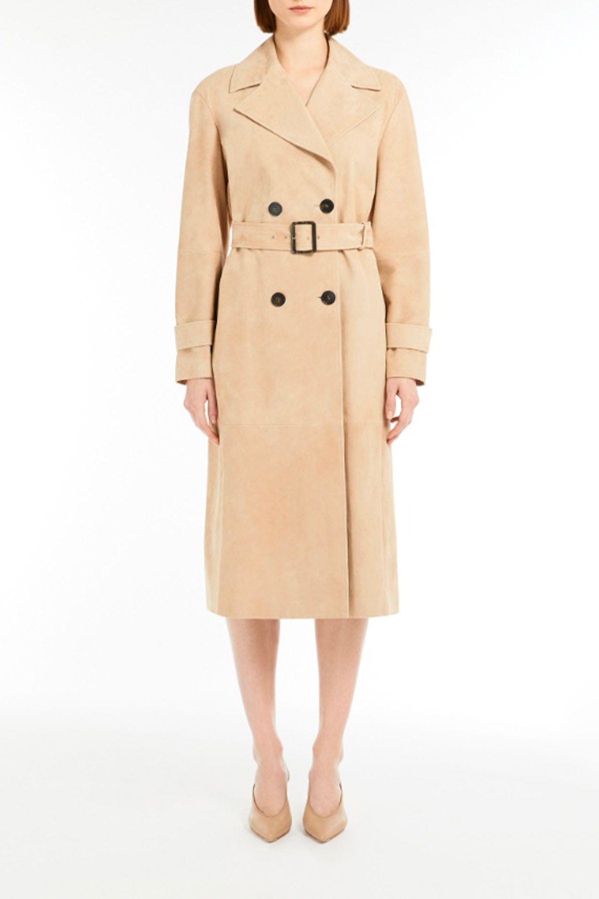 MAXMARA'S BRANDS SOPRABITO IN PELLE SABBIA / 34 Soprabito in Pelle Donna Max Mara Studio Farnese