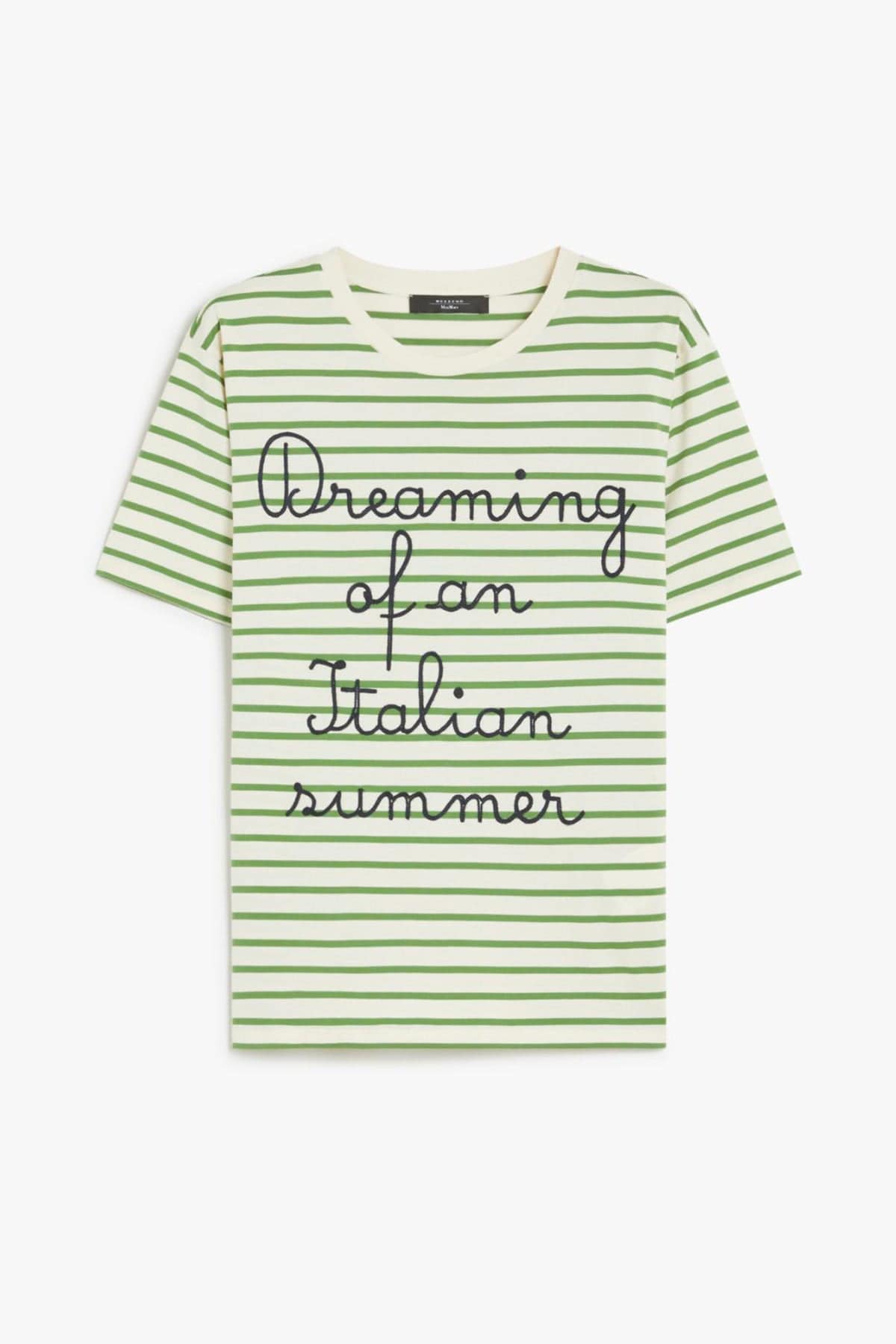 MAXMARA&#39;S BRANDS T&#39;SHIRT  RIGATA VERDE / XXS T-Shirt in cotone donna Weekend Max Mara Olga