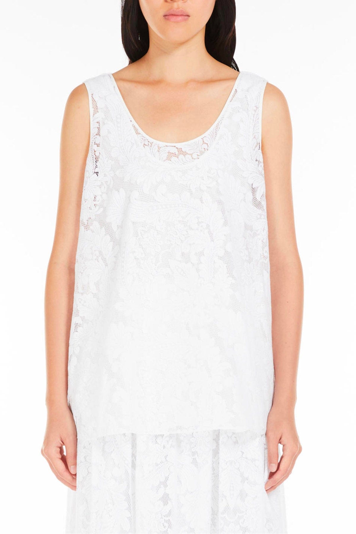 MAXMARA'S BRANDS TOP-CANOTTIERA IN TES.  BIANCO / 34 Top canotta bianca donna Max Mara Studio Staffa