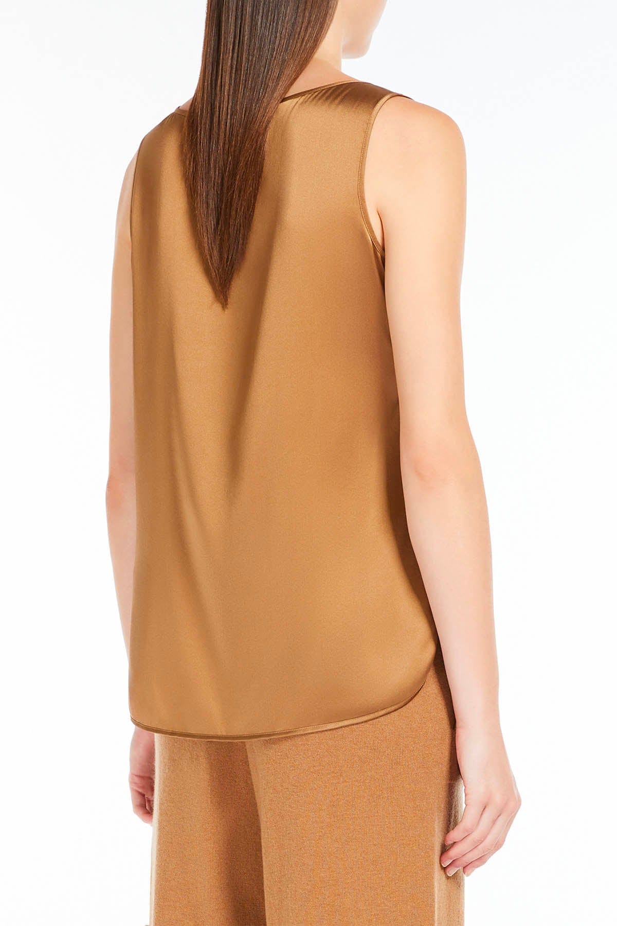 MAXMARA&#39;S BRANDS TOP-CANOTTIERA IN TES.  Canotta in Seta Max Mara Leisure Pan