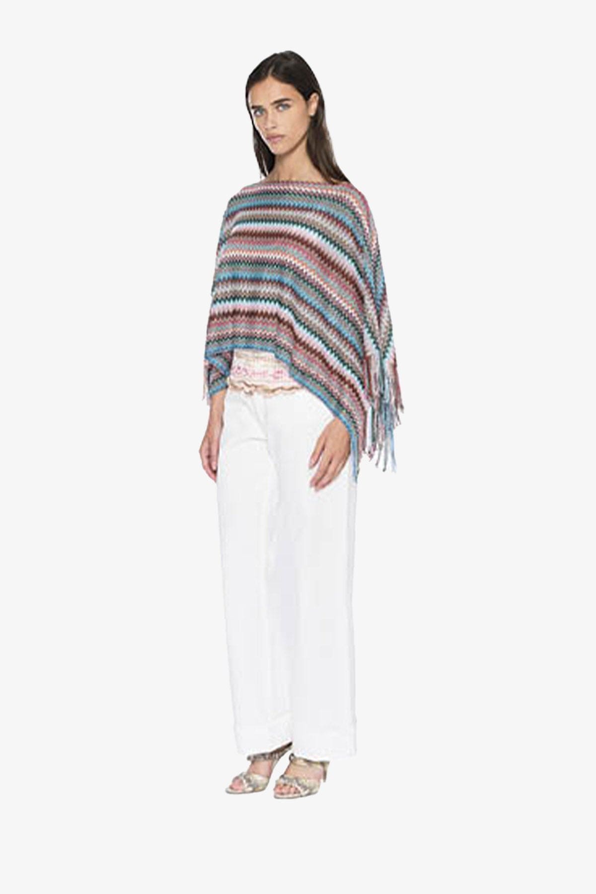 MISSONI PONCHO-COPRISPALLE  MULTICOLOR / UNICA Poncho con frange Missoni 8PZTVID9972