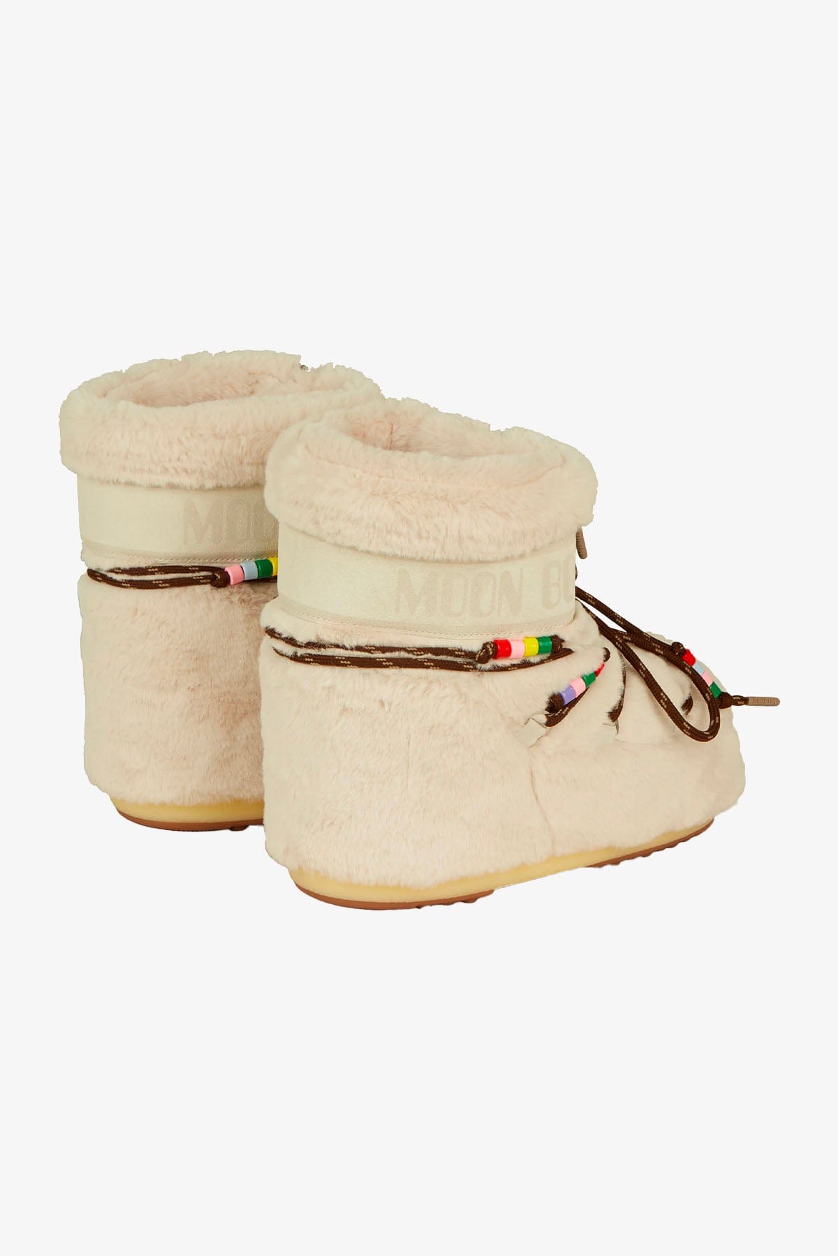 MOON BOOT CALZATURE  Moon Boot icon low faux fur beads crema