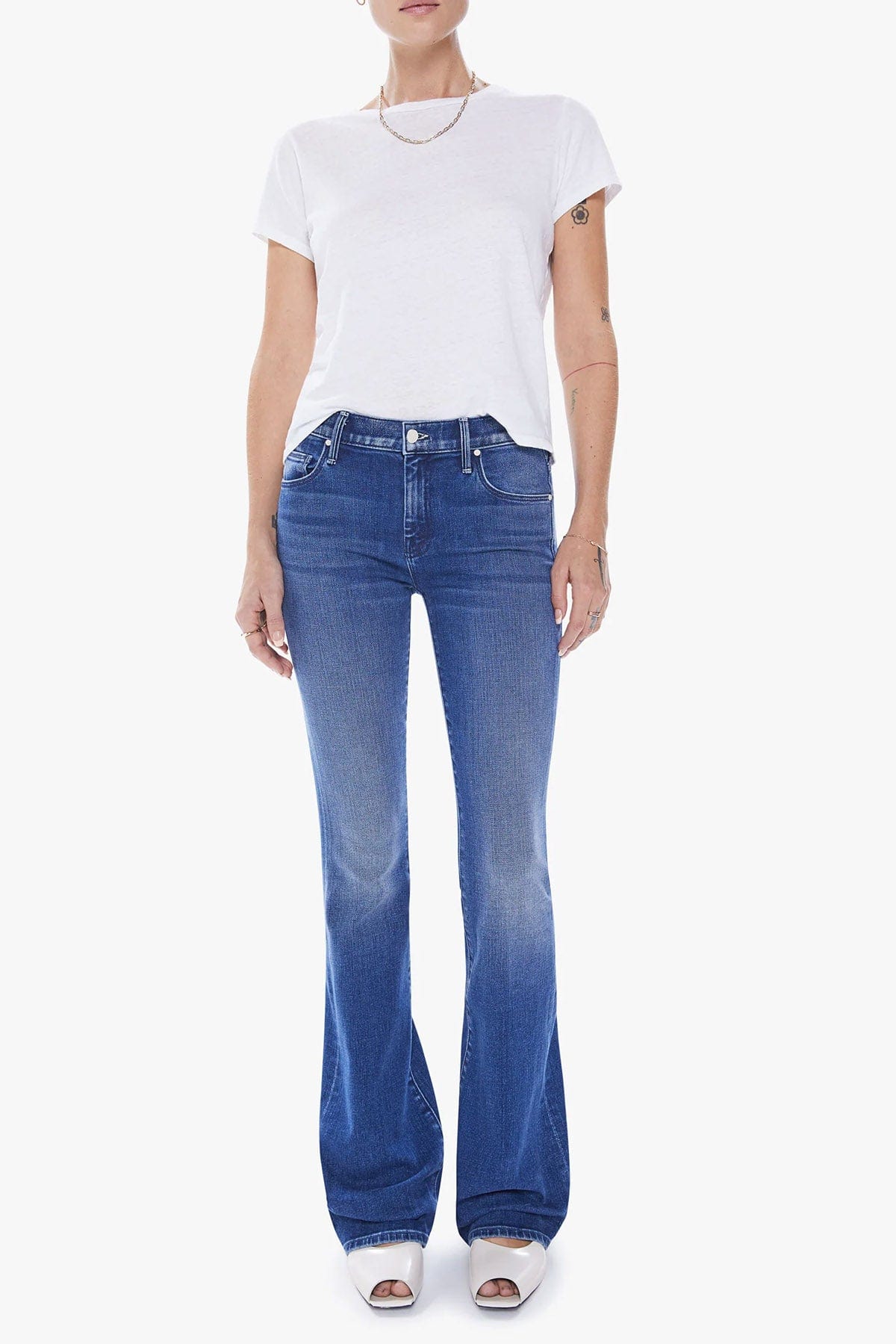 MOTHER PANTALONE IN DENIM  BLUE JEANS / 23 Jeans Donna Mother The Down Low Weekender Heel