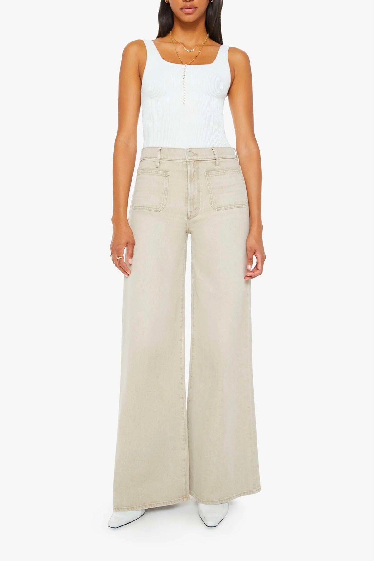 MOTHER PANTALONE IN DENIM  CARAMELLO / 23 Jeans donna Mother patch pocket undercover sneak