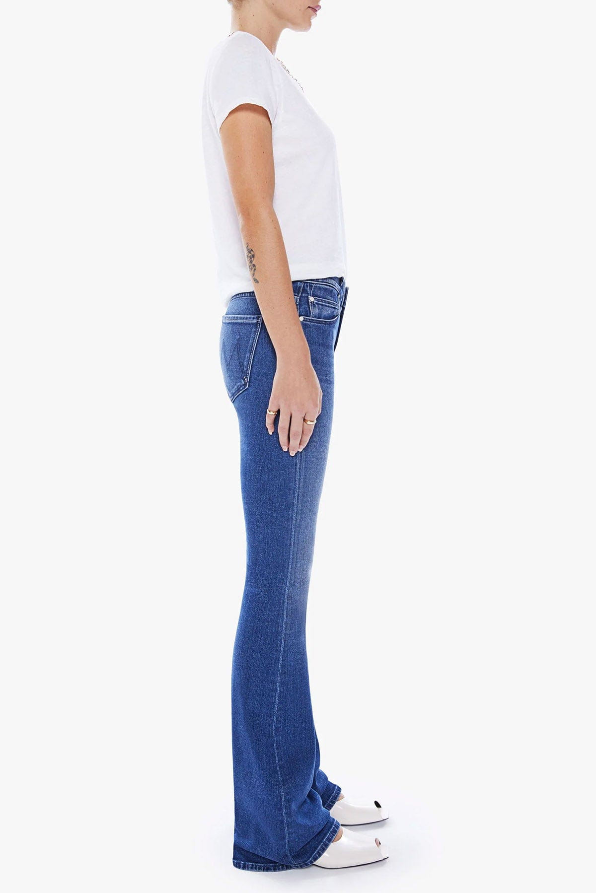 MOTHER PANTALONE IN DENIM  BLUE JEANS / 23 Jeans Donna Mother The Down Low Weekender Heel