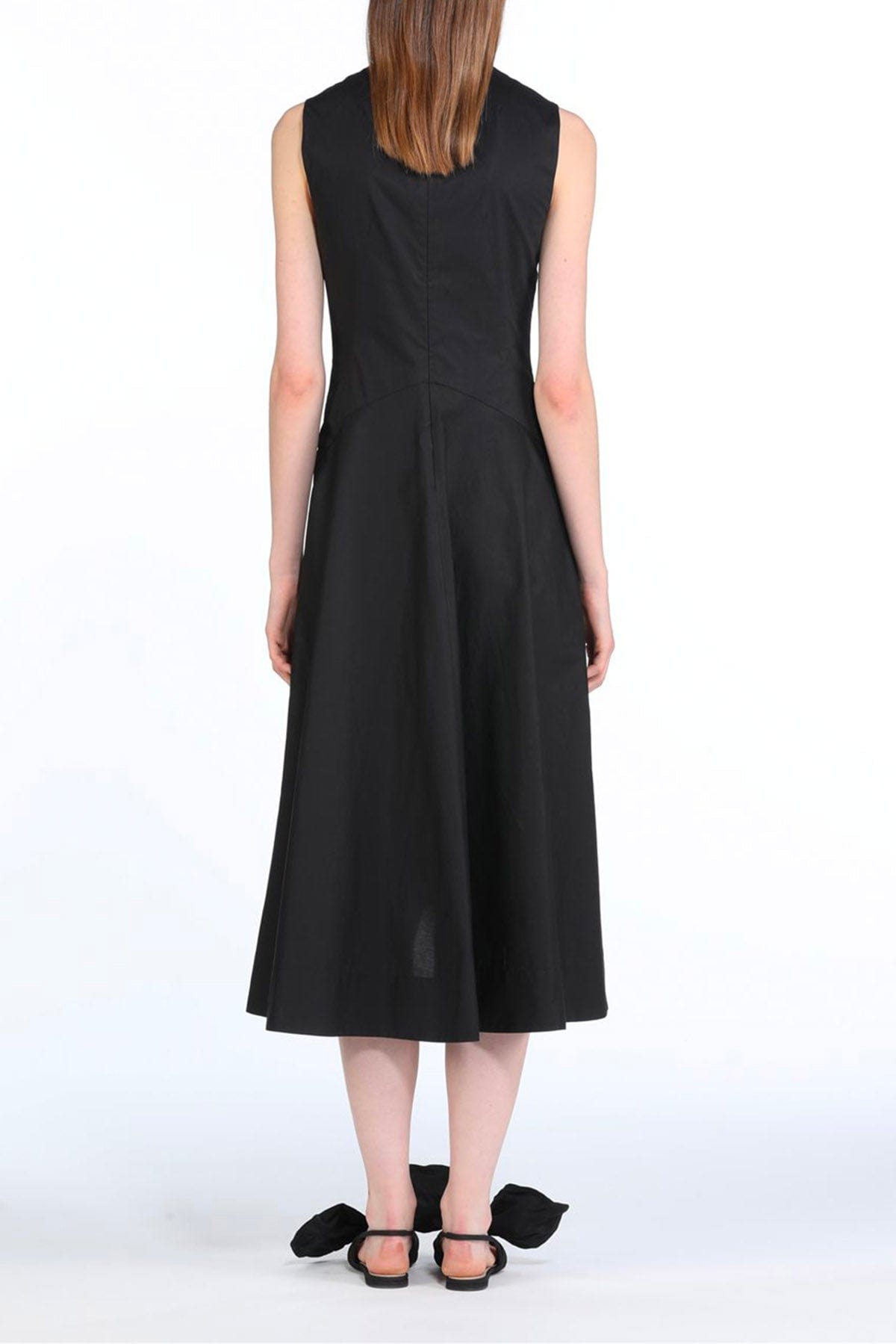 N21 ABITO  Vestito nero lungo donna con tre fiocchi N21 H071